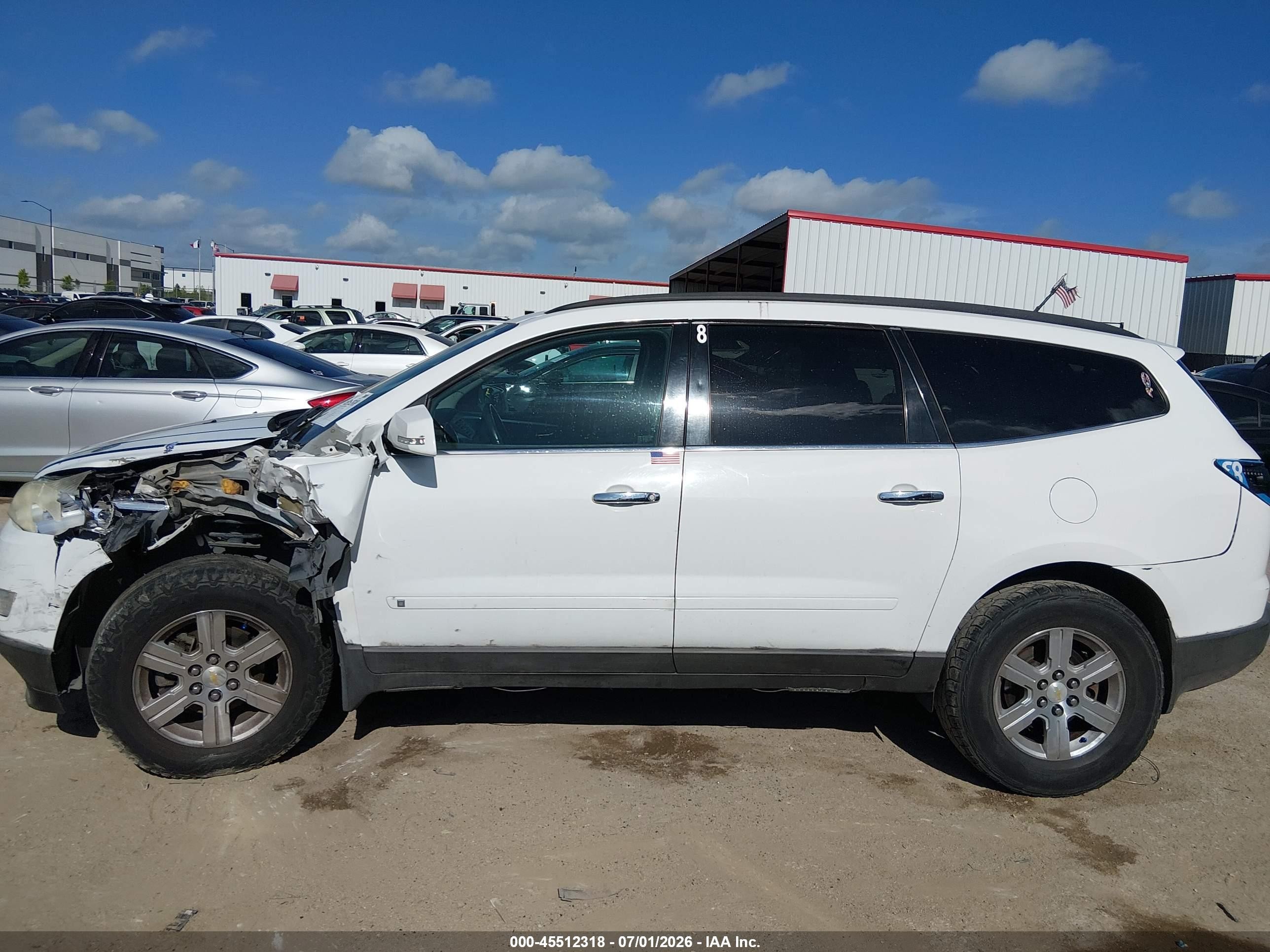2010 Chevrolet Traverse Lt White vin: 1GNLRFED9AS140806