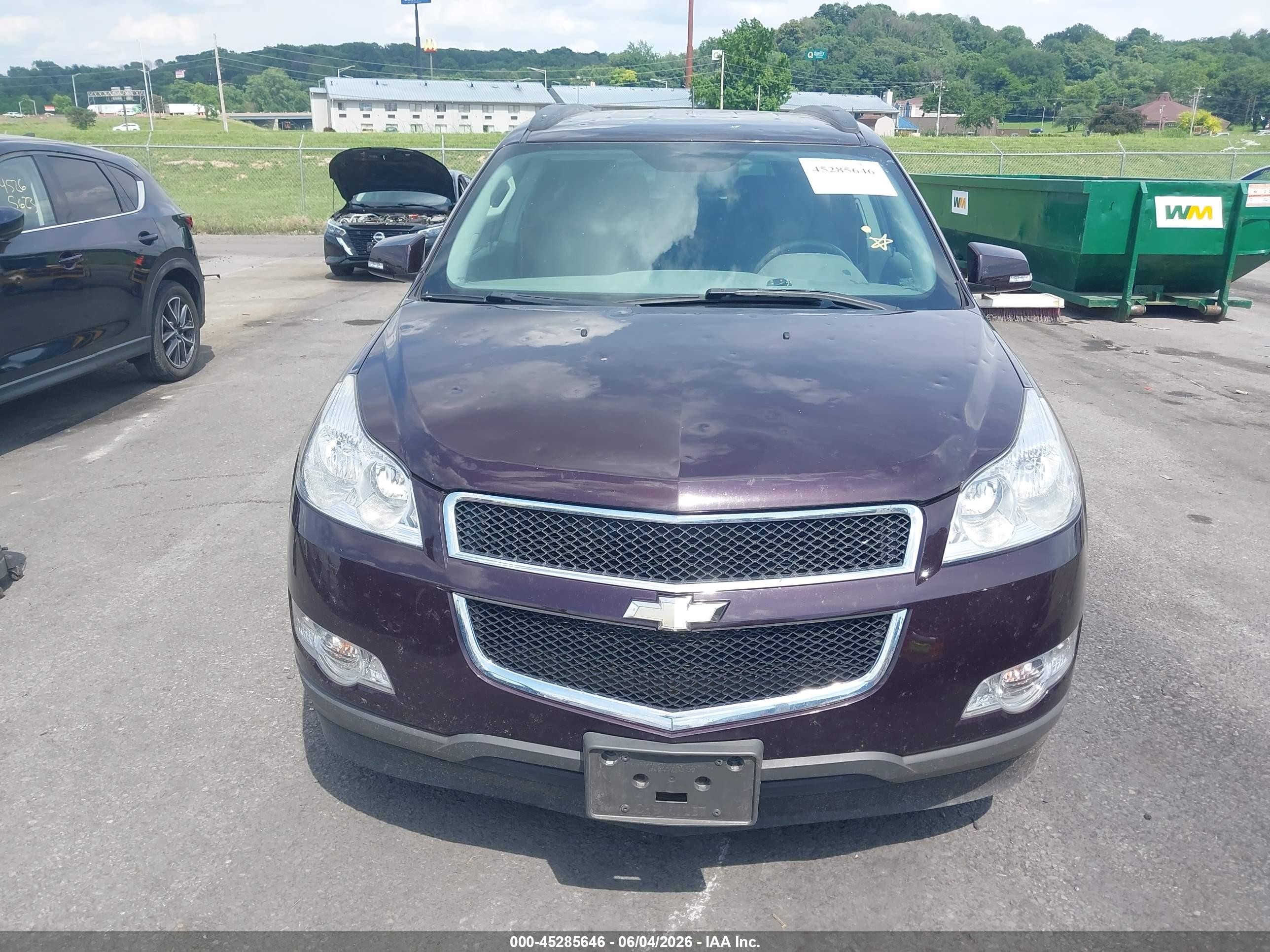 2010 Chevrolet Traverse Lt Maroon vin: 1GNLRFEDXAS133654