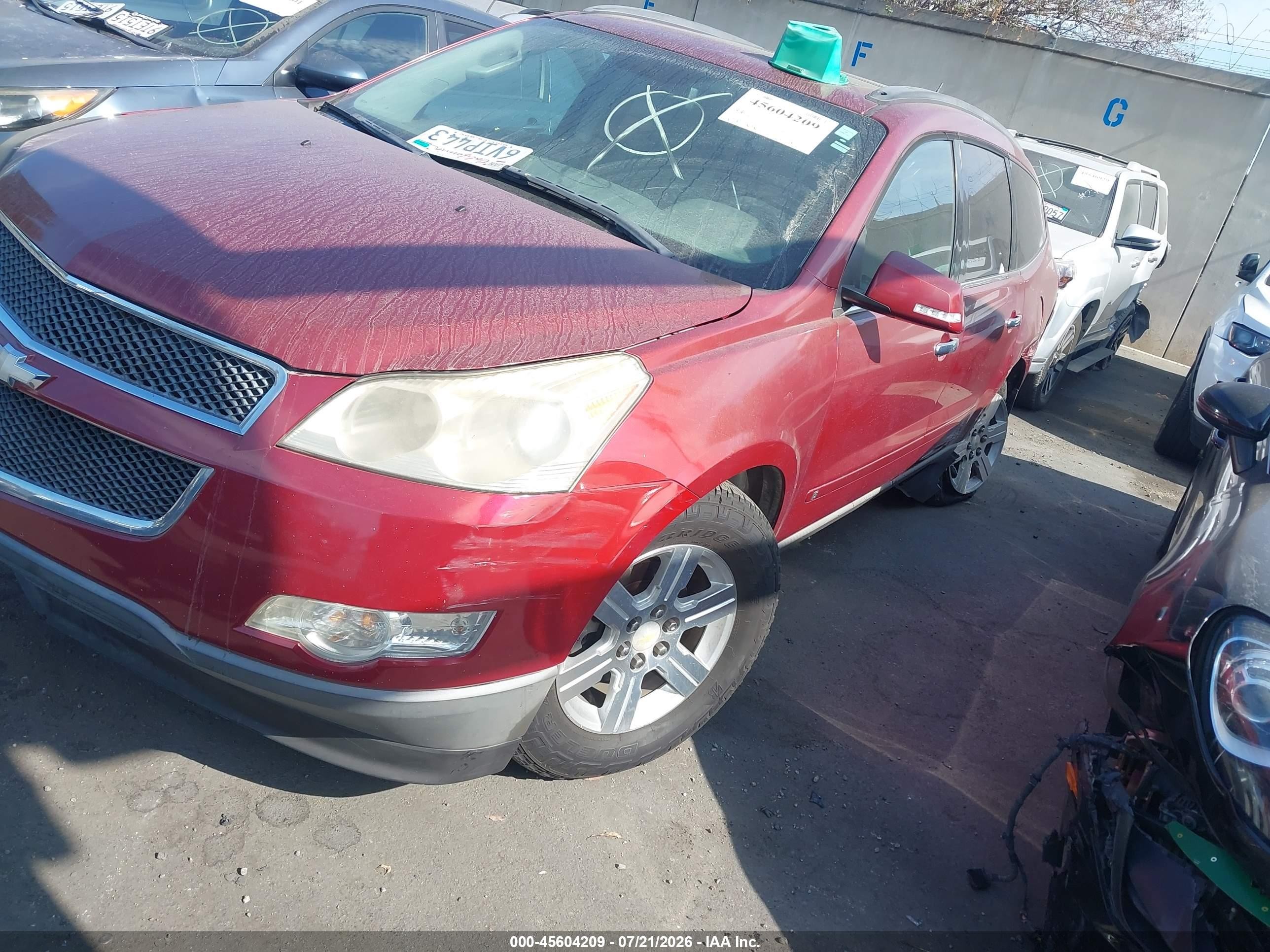 2010 Chevrolet Traverse Lt Red vin: 1GNLRFEDXAS135243
