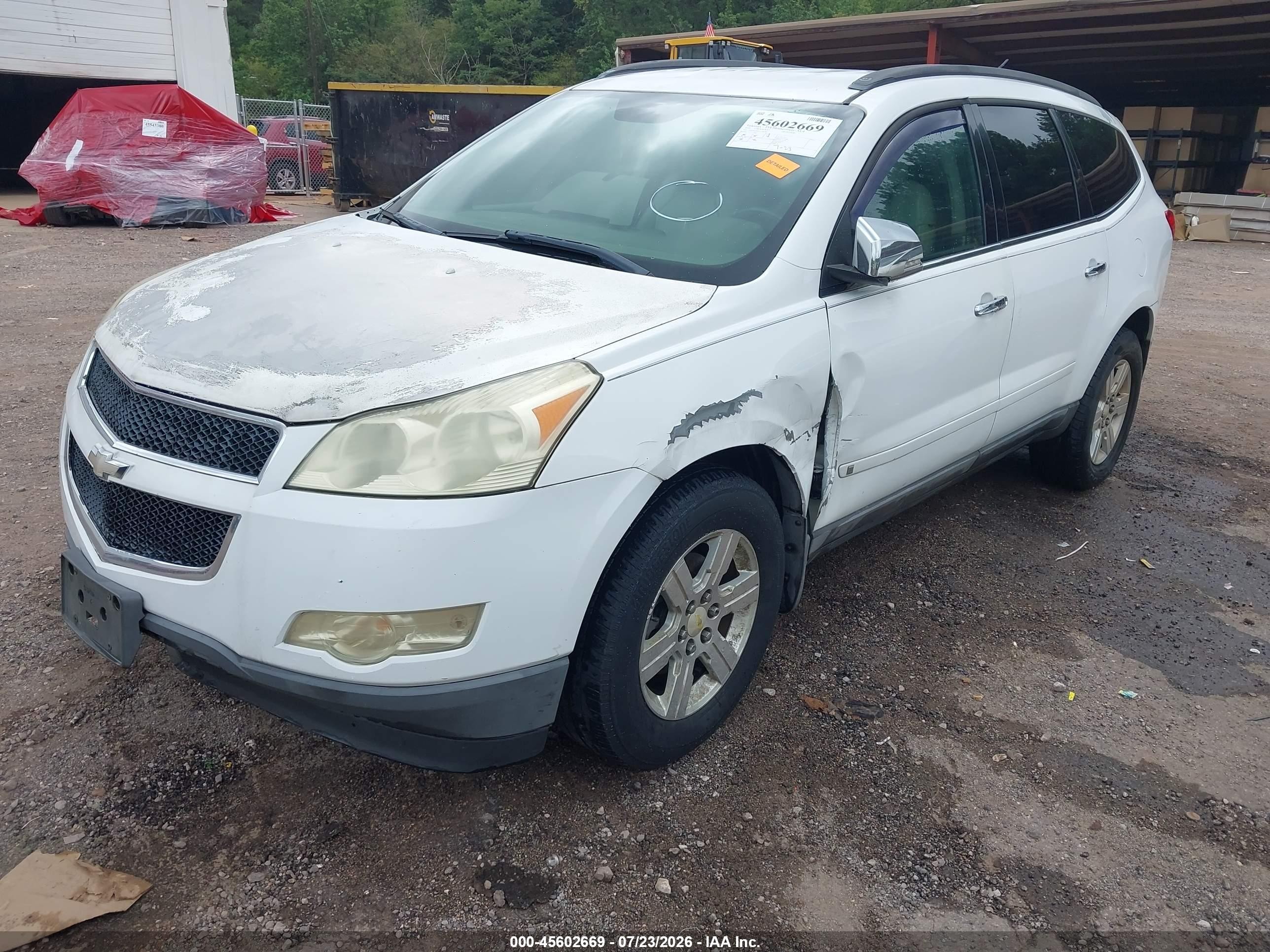 2010 Chevrolet Traverse Lt White vin: 1GNLRGED6AS106781