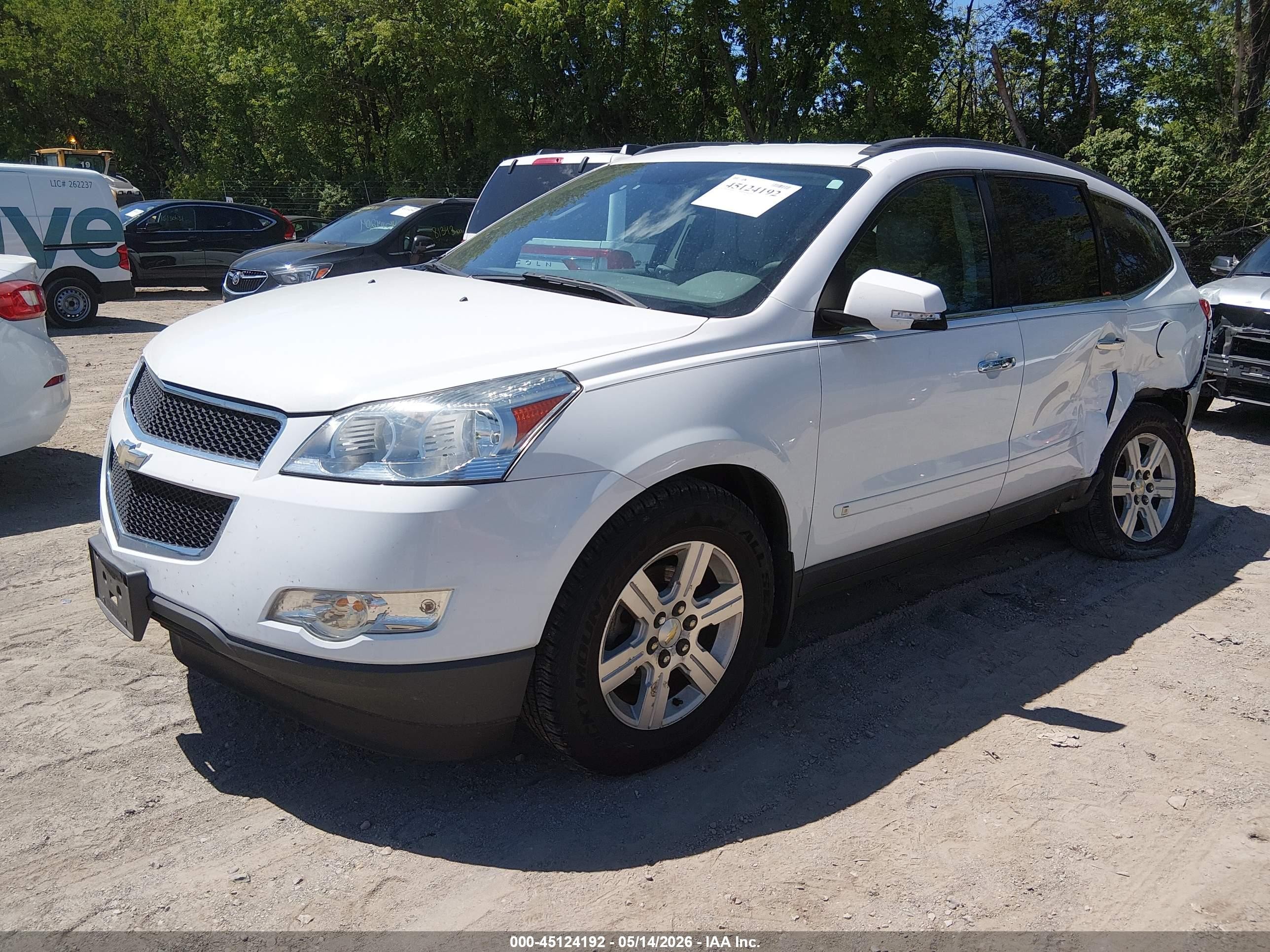 2010 Chevrolet Traverse Lt White vin: 1GNLRGED8AS107544