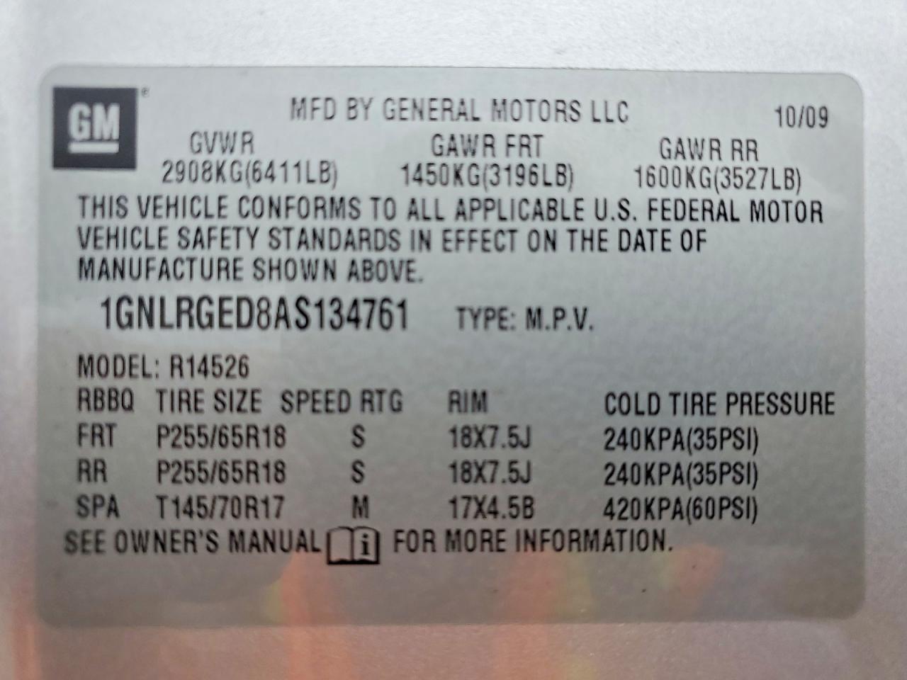 2010 Chevrolet Traverse Lt Silver vin: 1GNLRGED8AS134761