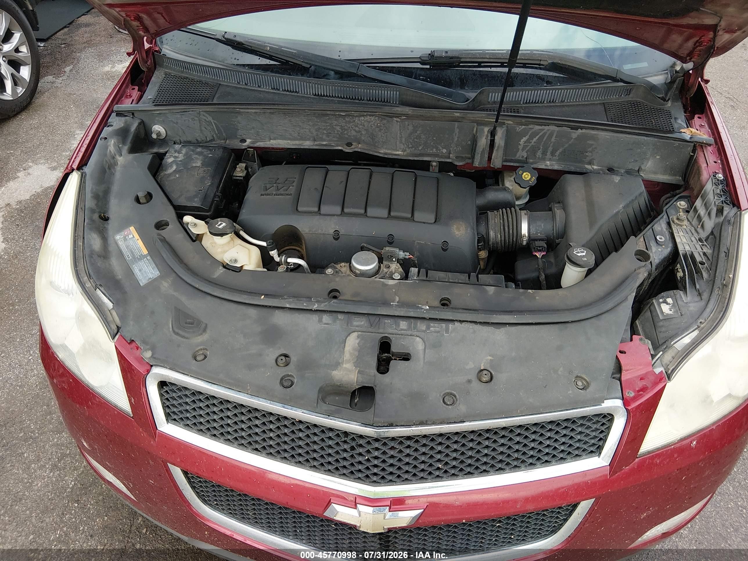 2010 Chevrolet Traverse Lt Maroon vin: 1GNLRGED9AJ249472
