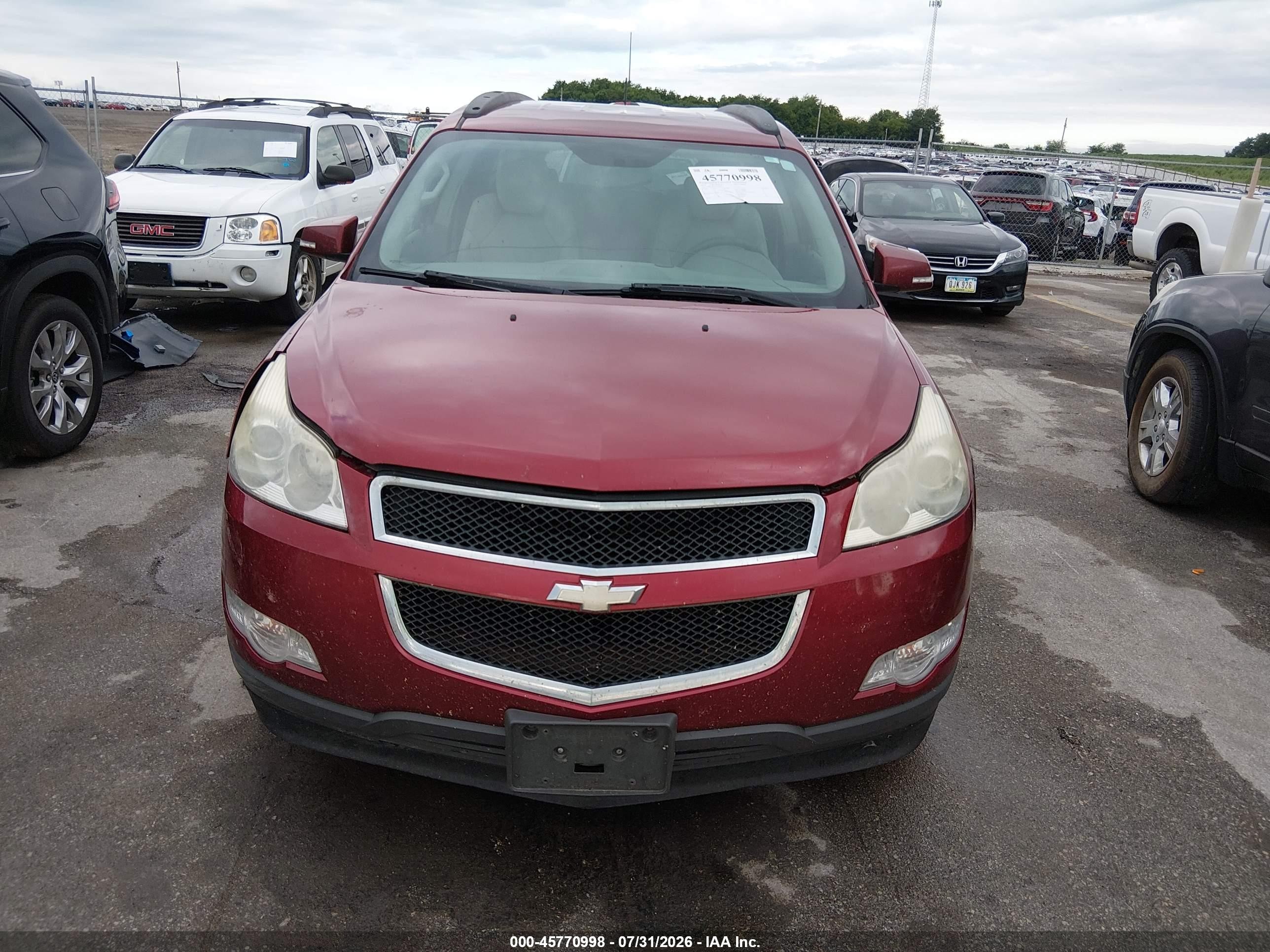 2010 Chevrolet Traverse Lt Maroon vin: 1GNLRGED9AJ249472