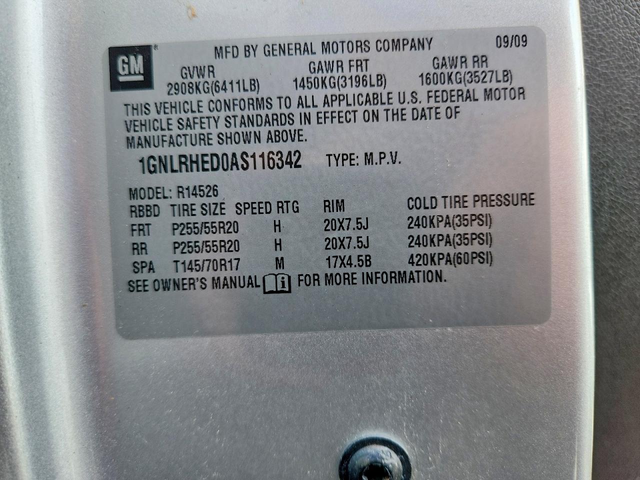 2010 Chevrolet Traverse Ltz Silver vin: 1GNLRHED0AS116342
