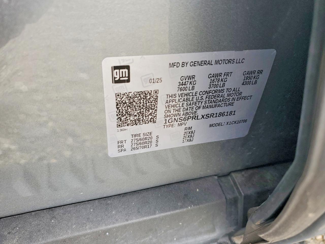 2025 Chevrolet Tahoe K1500 Z71 Gray vin: 1GNS6PRLXSR186181