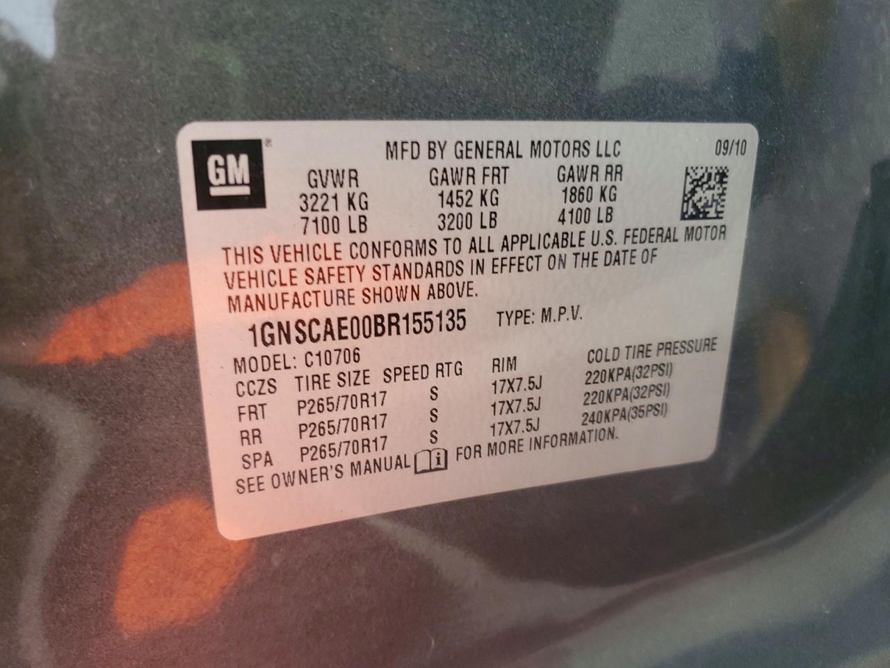2011 Chevrolet Tahoe C1500 Ls Gray vin: 1GNSCAE00BR155135