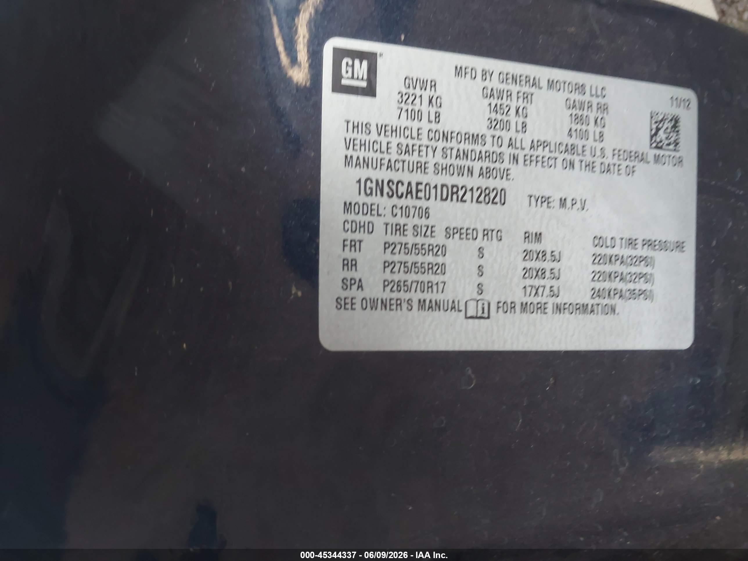 2013 Chevrolet Tahoe Ls Black vin: 1GNSCAE01DR212820