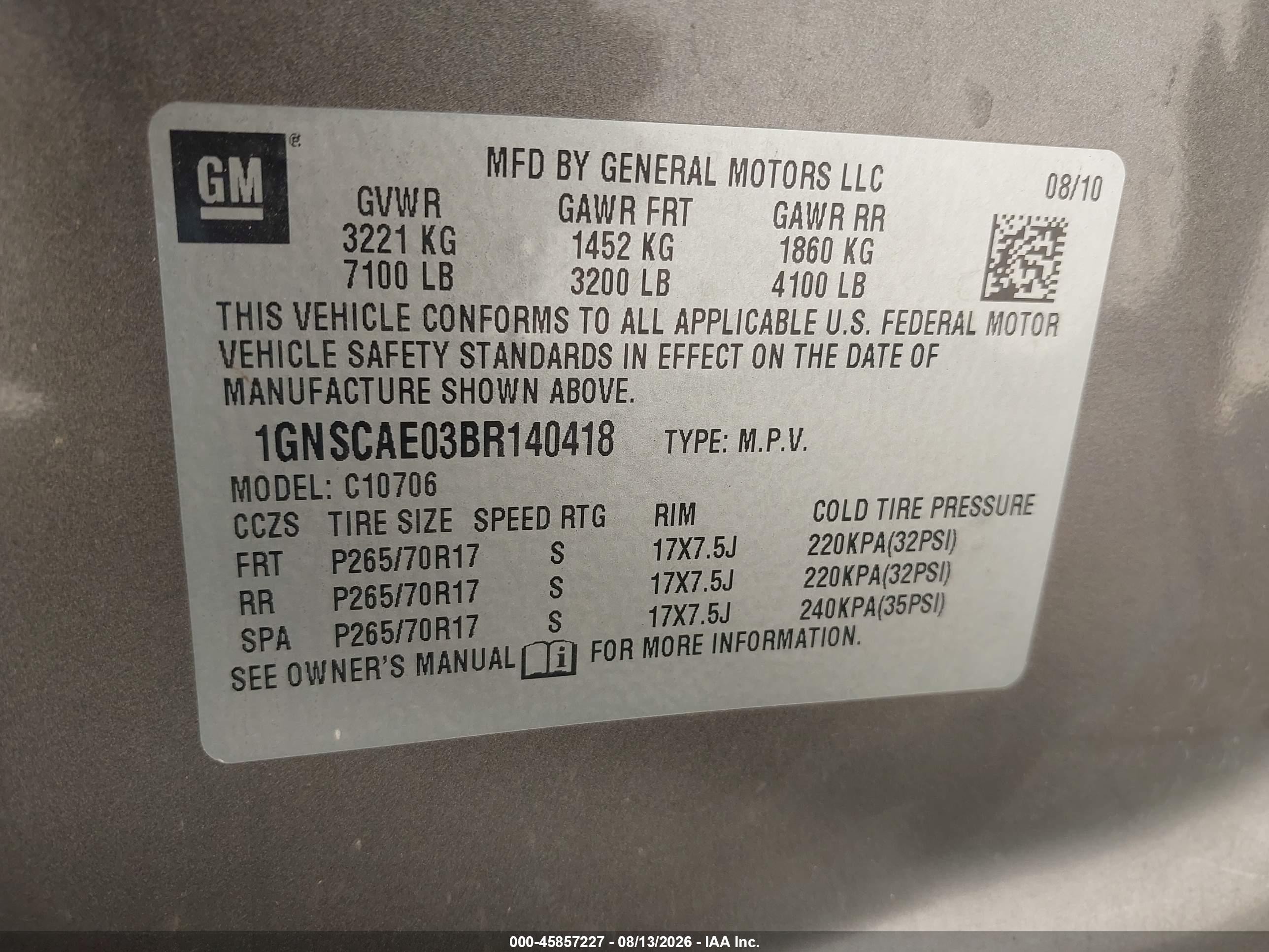 2011 Chevrolet Tahoe Ls Серый vin: 1GNSCAE03BR140418