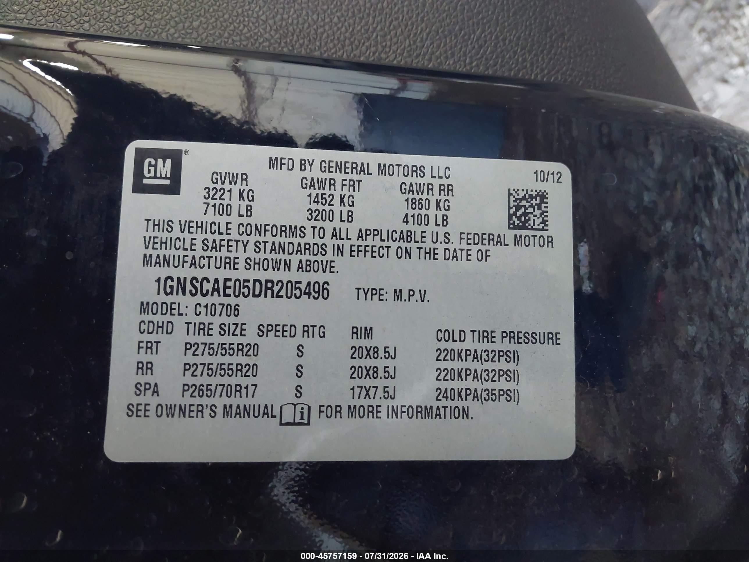 2013 Chevrolet Tahoe Ls Black vin: 1GNSCAE05DR205496
