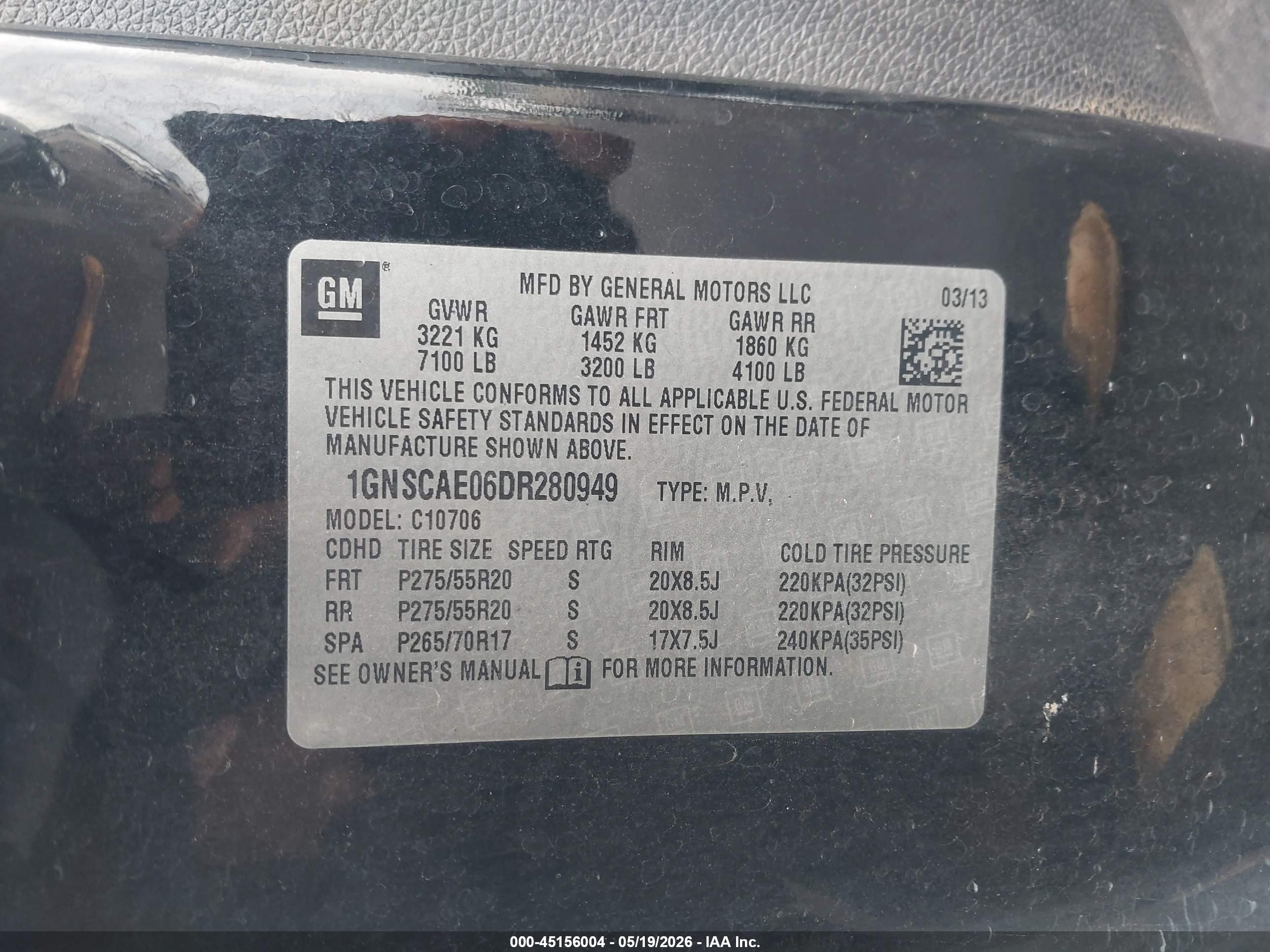2013 Chevrolet Tahoe Ls Black vin: 1GNSCAE06DR280949
