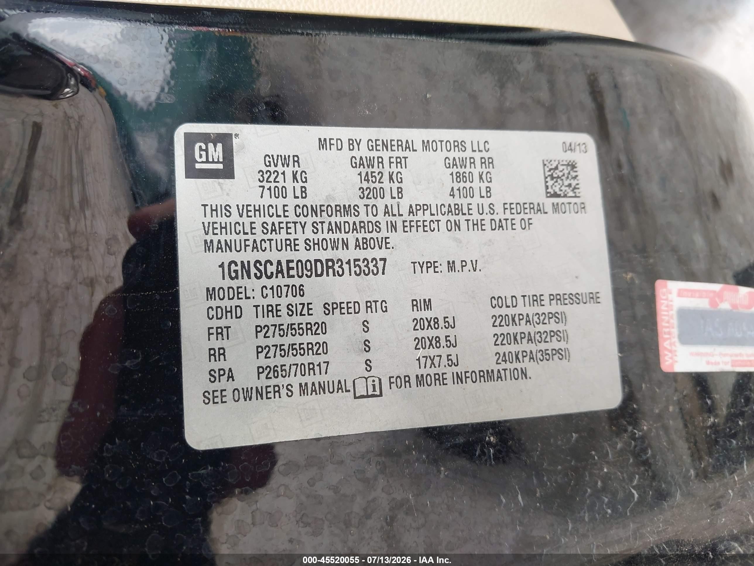 2013 Chevrolet Tahoe Ls Черный vin: 1GNSCAE09DR315337
