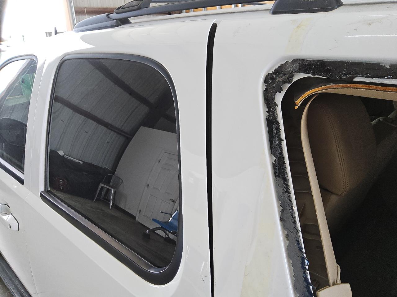 2011 Chevrolet Tahoe C1500 Ls White vin: 1GNSCAE0XBR158429 Damage: Left Rear Door, Misaligned, Repair Required