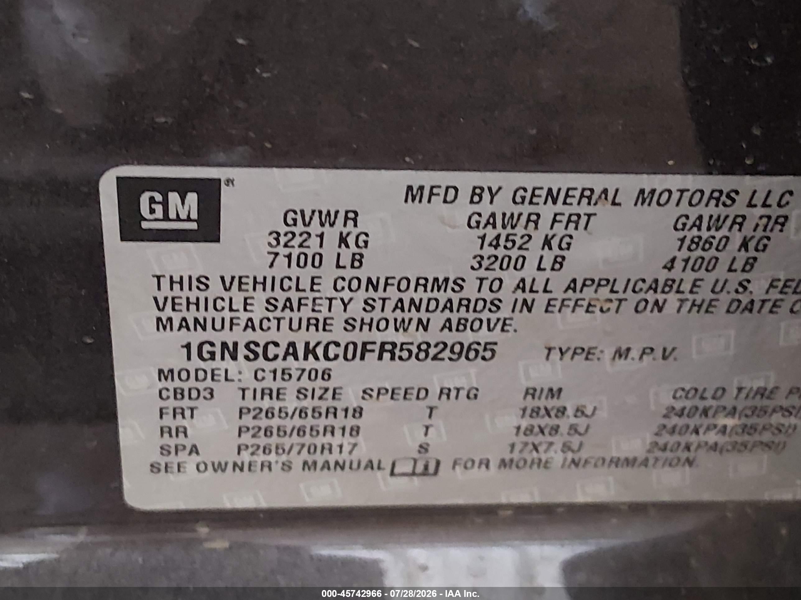 2015 Chevrolet Tahoe Ls Gray vin: 1GNSCAKC0FR582965