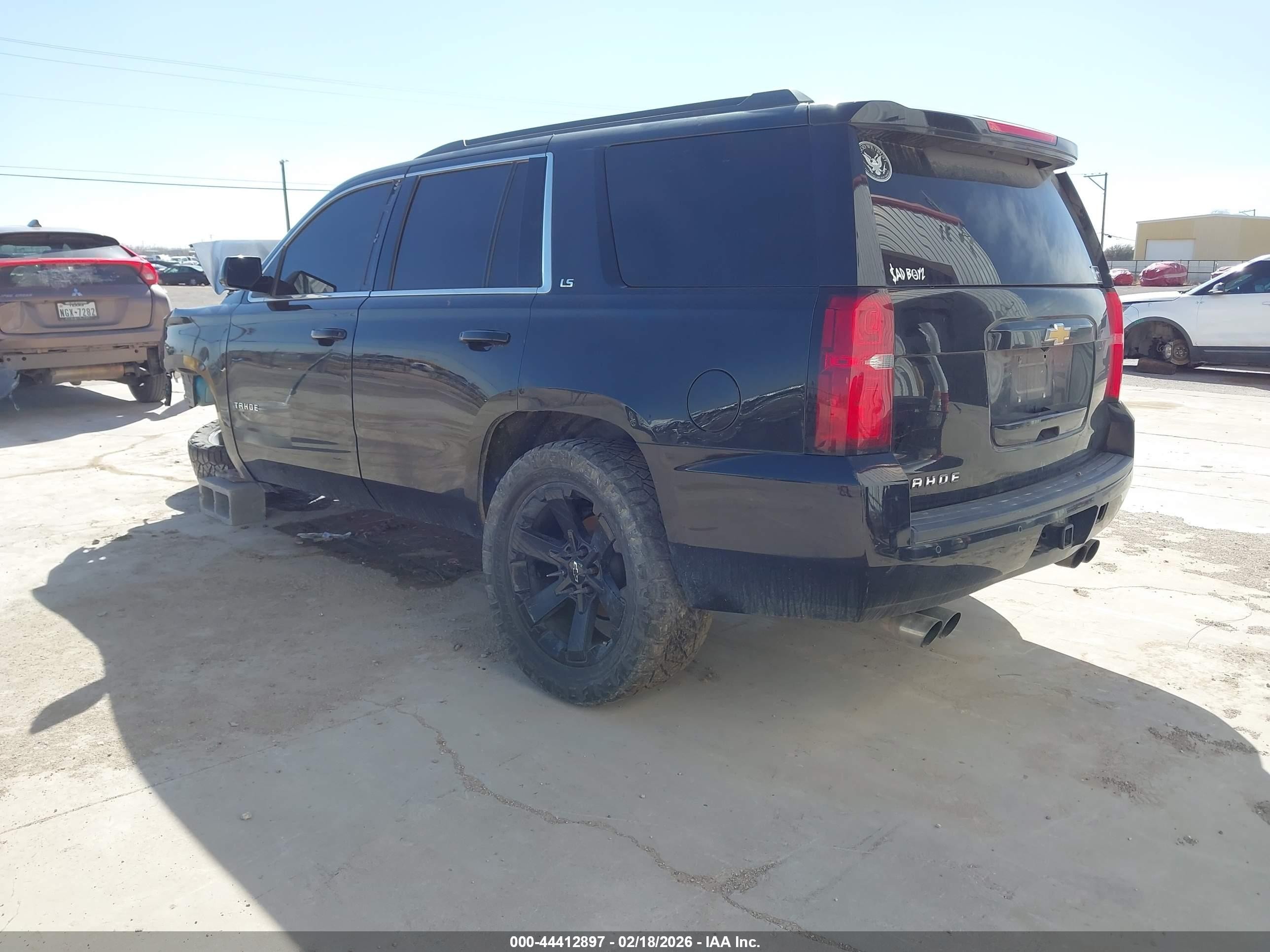 2015 Chevrolet Tahoe Ls Black vin: 1GNSCAKC5FR284086