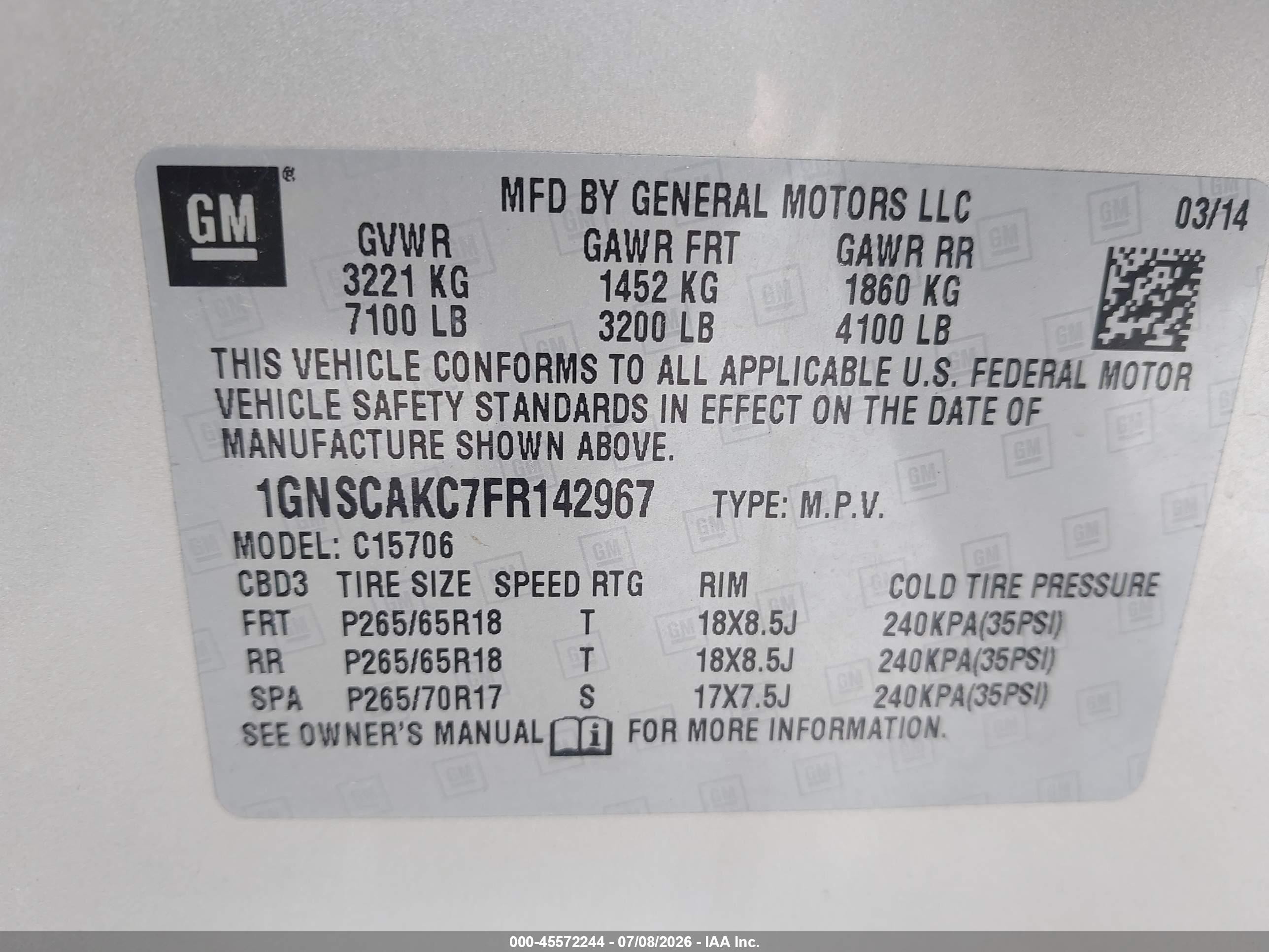 2015 Chevrolet Tahoe Ls Beige vin: 1GNSCAKC7FR142967