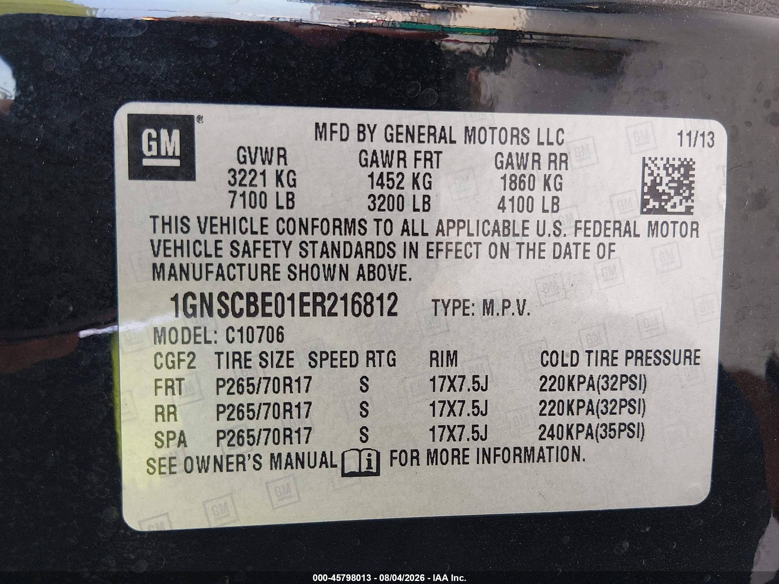 2014 Chevrolet Tahoe Lt Black vin: 1GNSCBE01ER216812