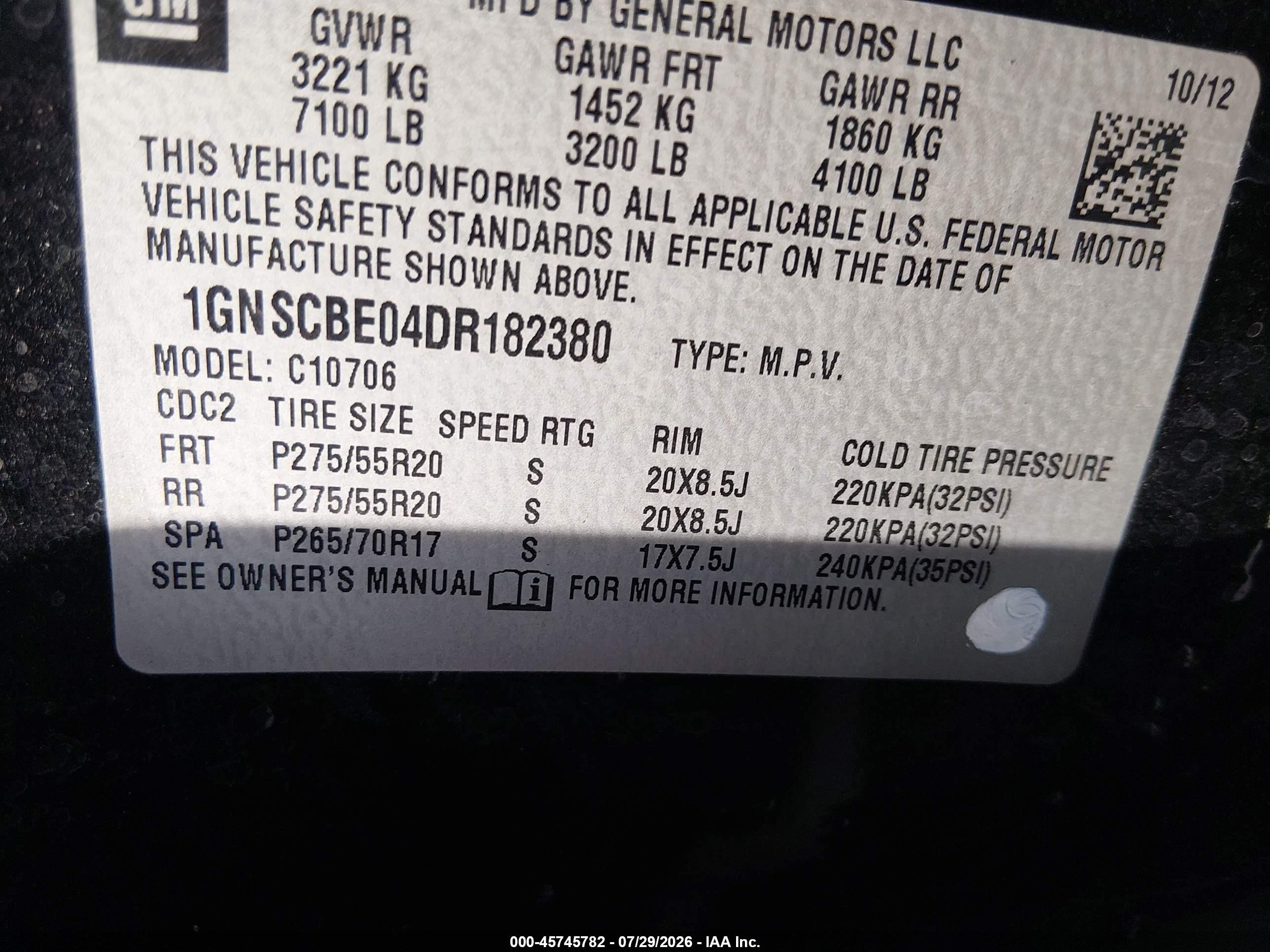 2013 Chevrolet Tahoe C1500 Lt Black vin: 1GNSCBE04DR182380