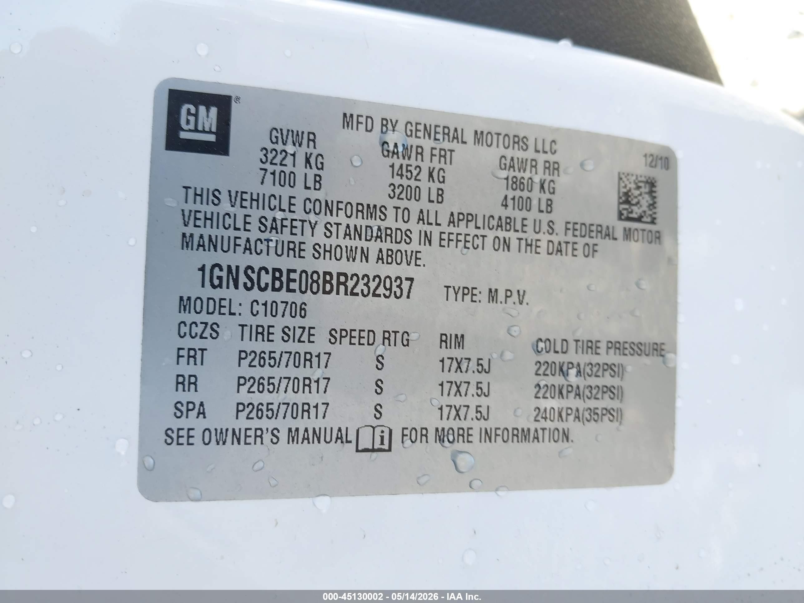 2011 Chevrolet Tahoe Lt Белый vin: 1GNSCBE08BR232937
