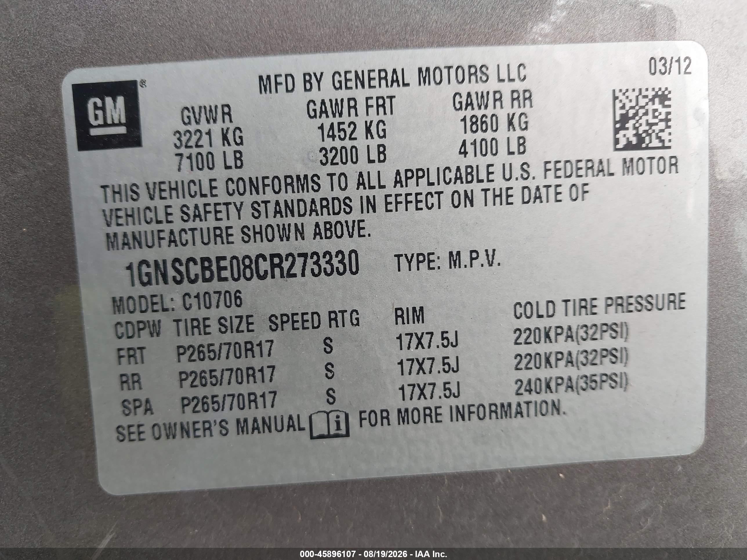 2012 Chevrolet Tahoe Lt Золотой vin: 1GNSCBE08CR273330