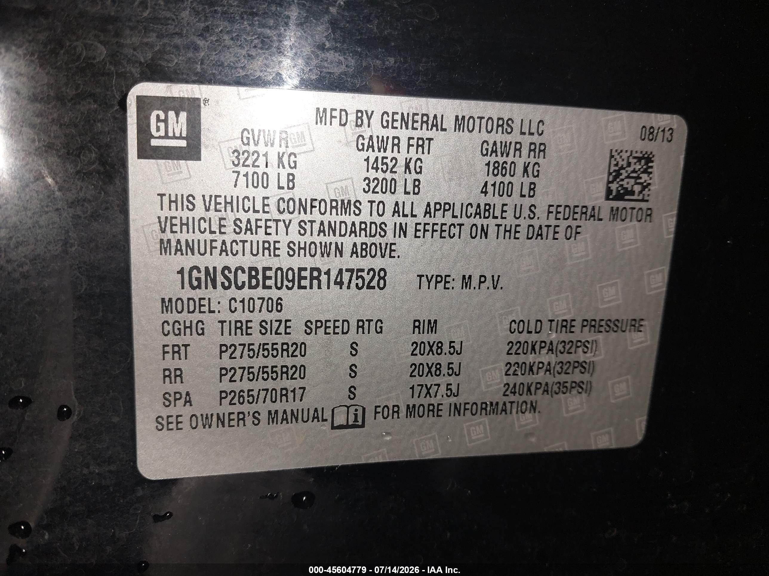 2014 Chevrolet Tahoe Lt Black vin: 1GNSCBE09ER147528