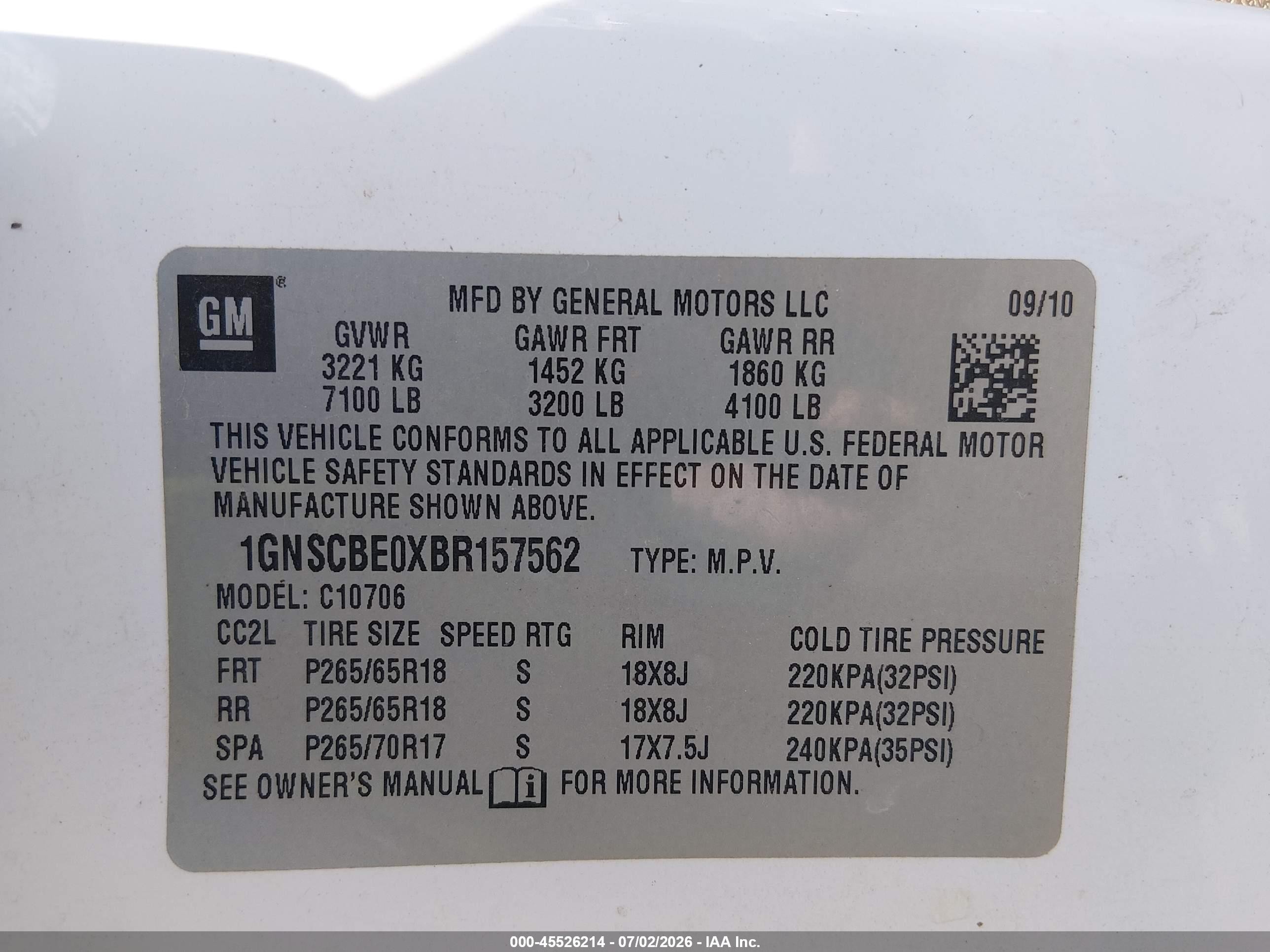 2011 Chevrolet Tahoe Lt White vin: 1GNSCBE0XBR157562