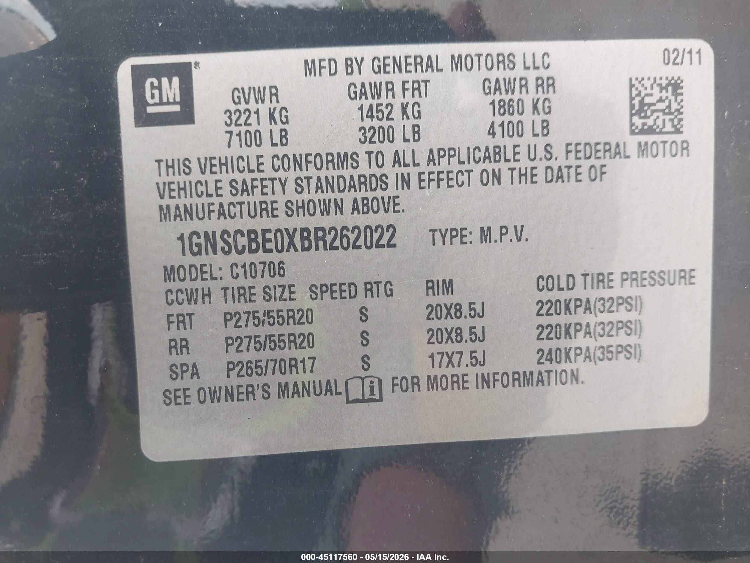 2011 Chevrolet Tahoe Lt Черный vin: 1GNSCBE0XBR262022