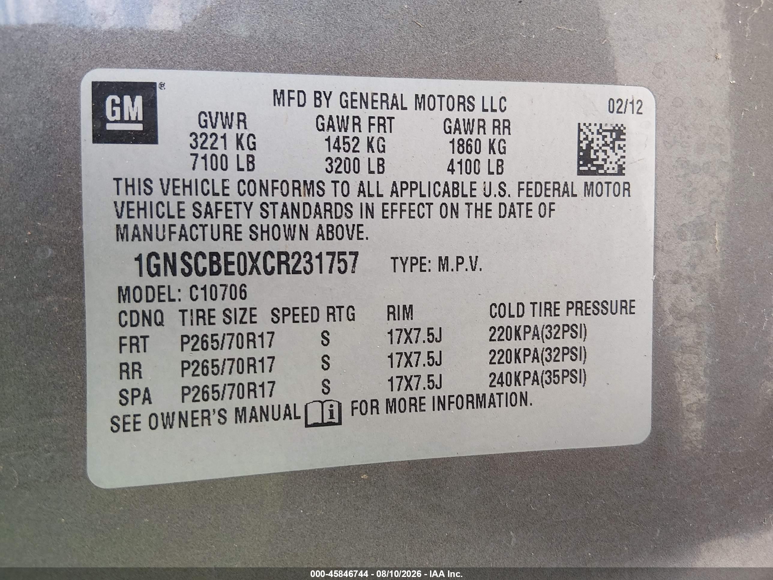 2012 Chevrolet Tahoe Lt Beige vin: 1GNSCBE0XCR231757