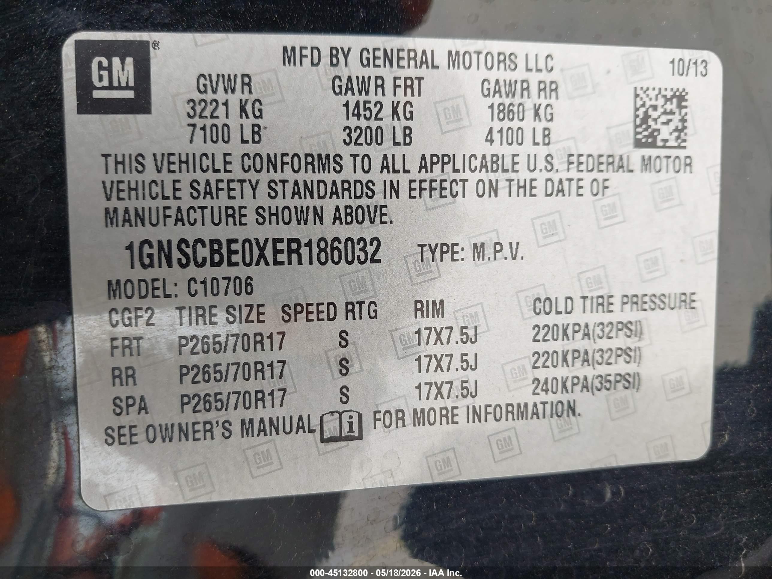 2014 Chevrolet Tahoe Lt Black vin: 1GNSCBE0XER186032