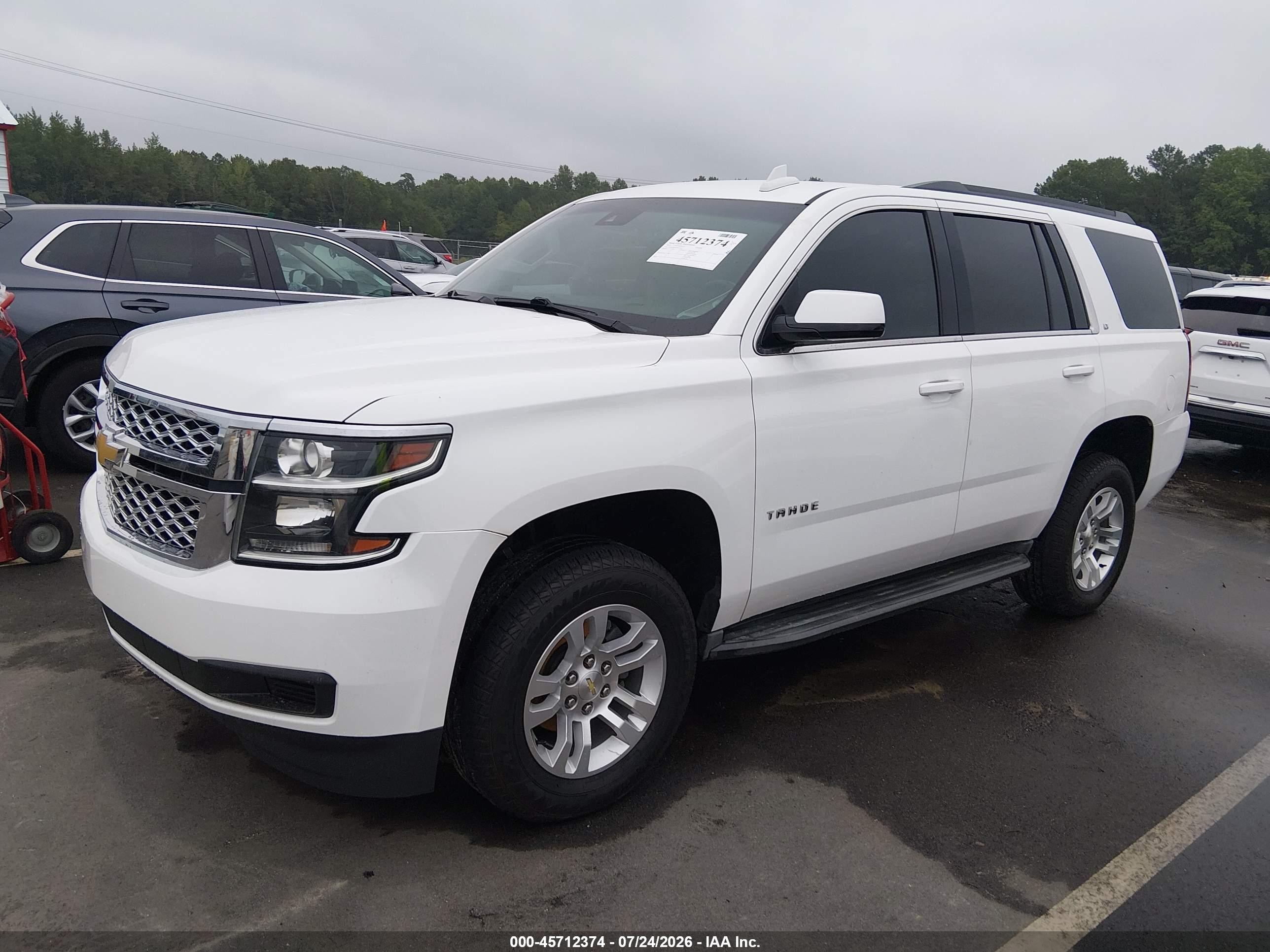 2015 Chevrolet Tahoe Lt White vin: 1GNSCBKC0FR641034