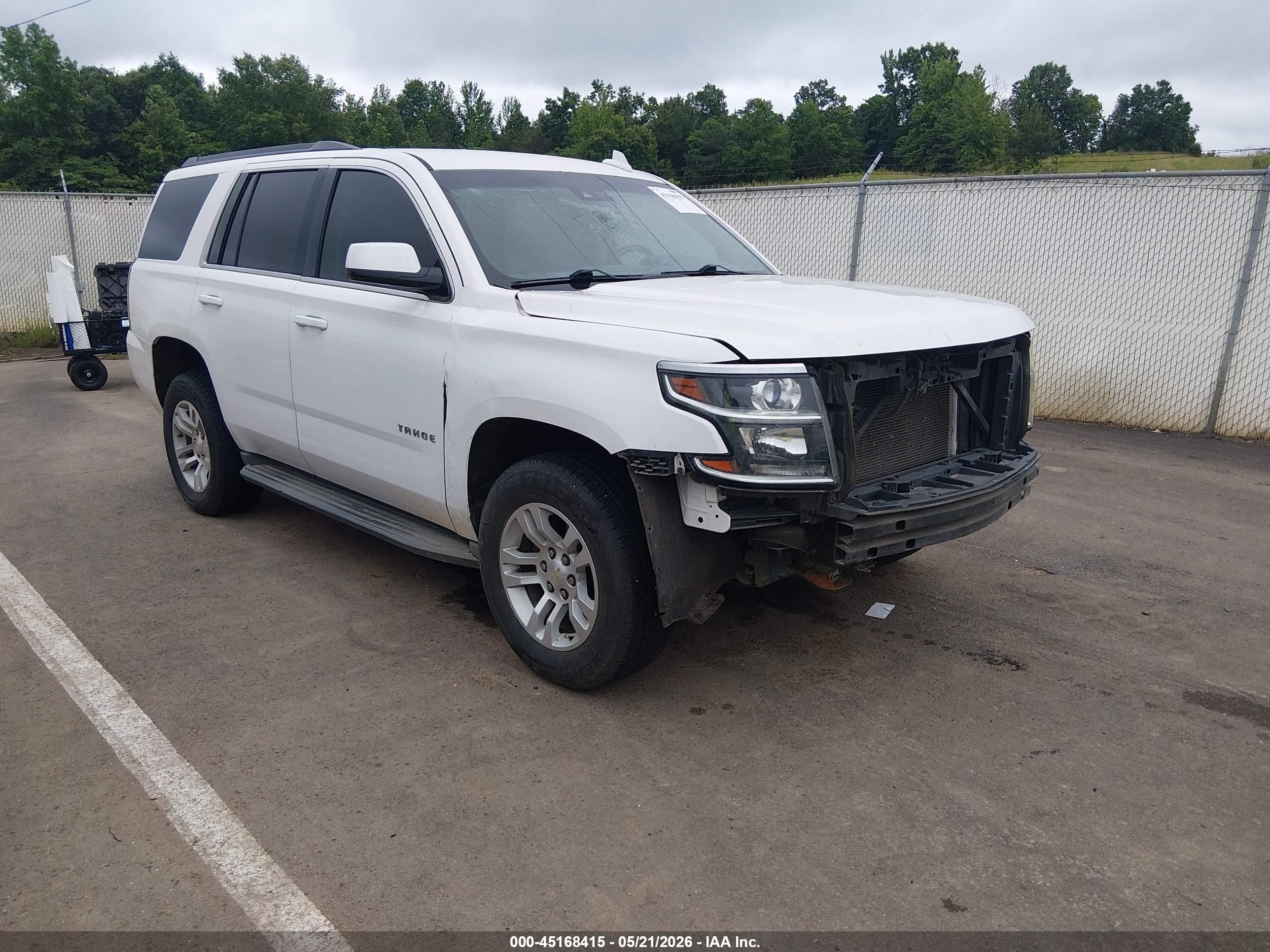 2015 Chevrolet Tahoe Lt White vin: 1GNSCBKC3FR553479