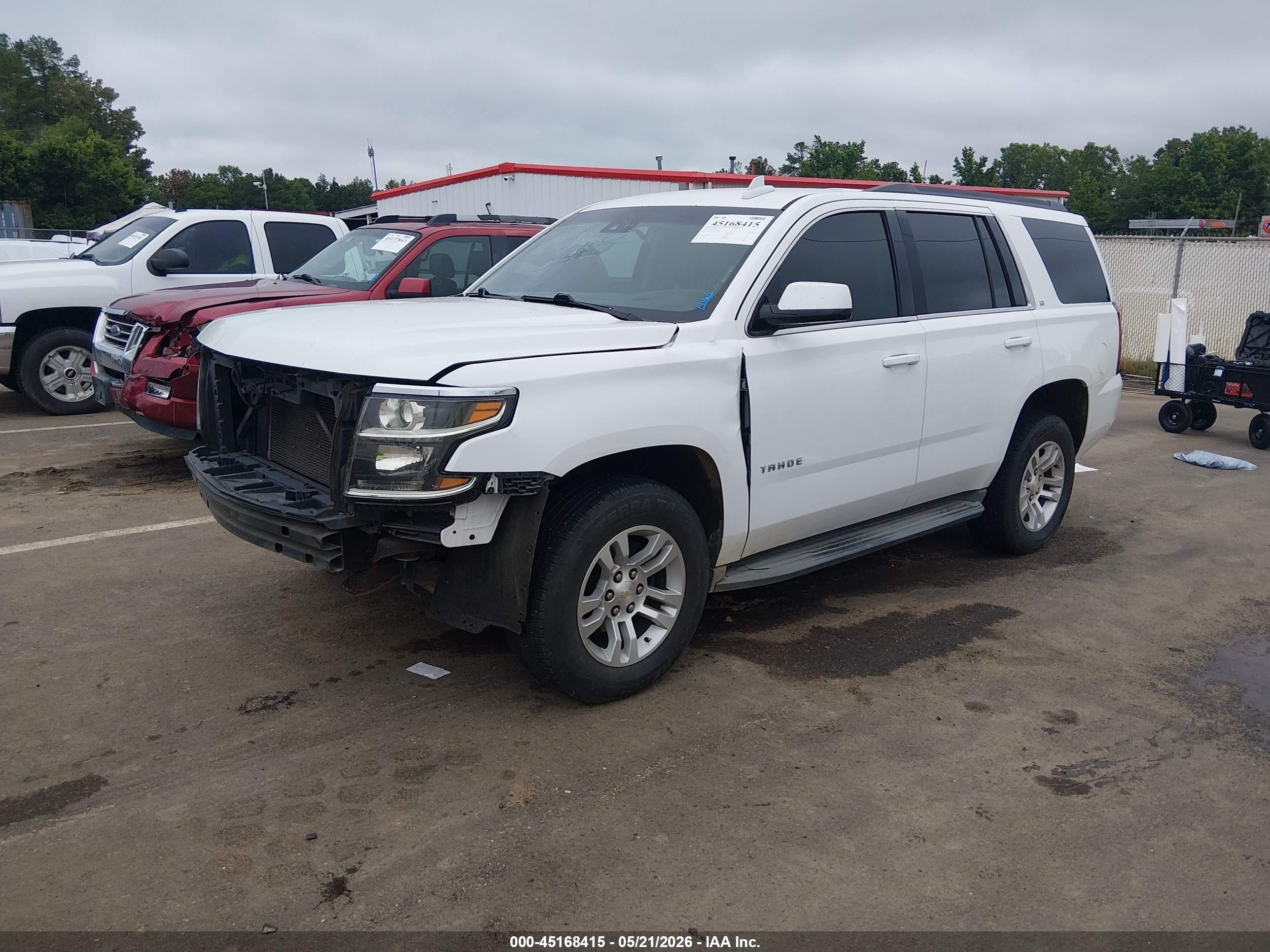 2015 Chevrolet Tahoe Lt White vin: 1GNSCBKC3FR553479