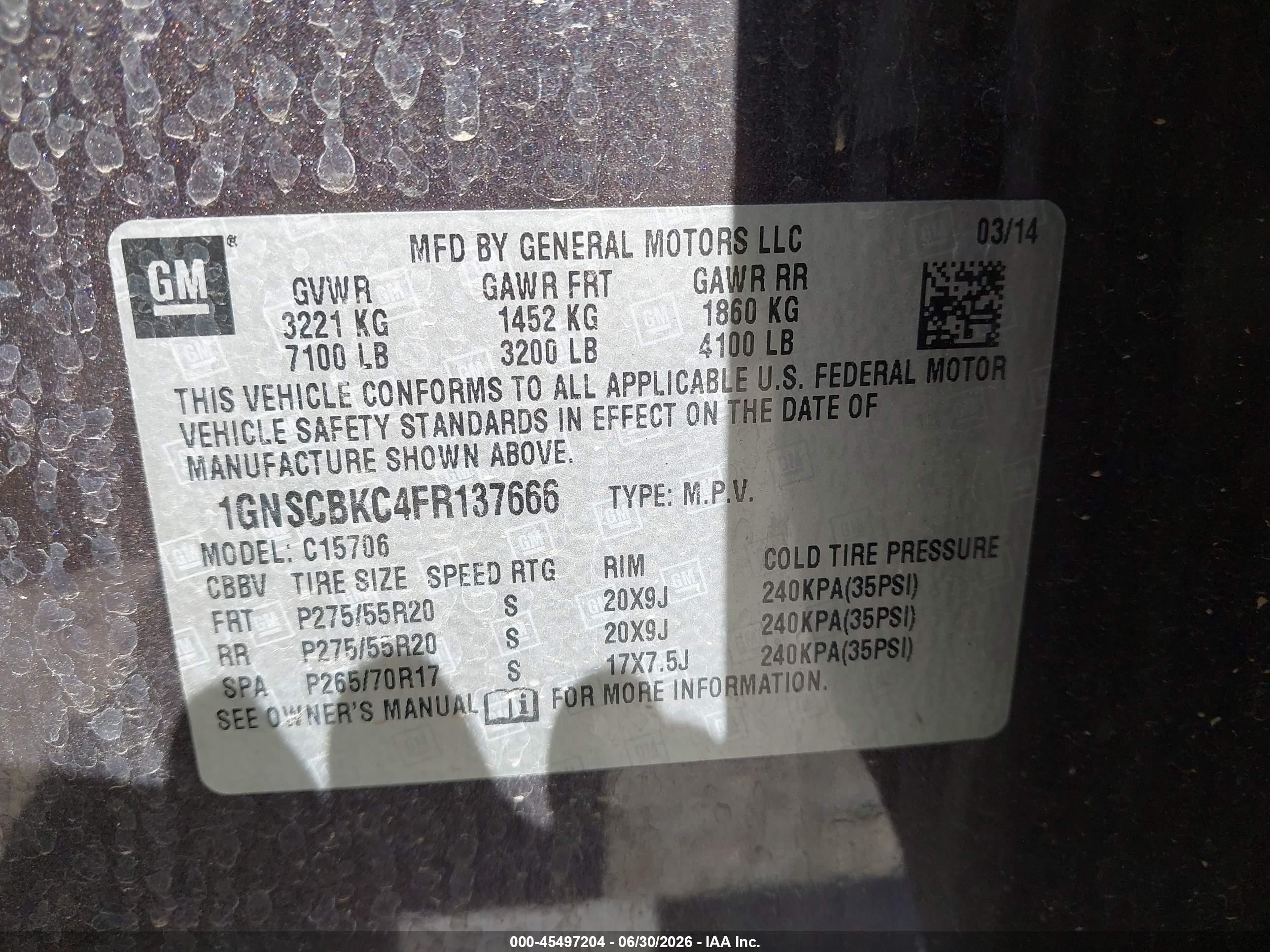 2015 Chevrolet Tahoe Lt Черный vin: 1GNSCBKC4FR137666