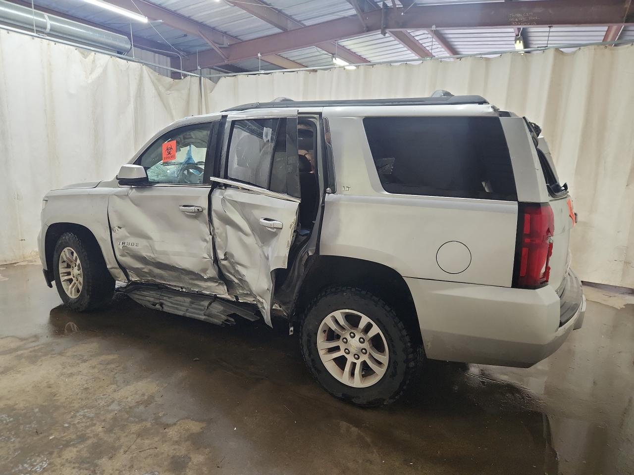 2015 Chevrolet Tahoe C1500 Lt Silver vin: 1GNSCBKC4FR173759 Damage: L -B- Pillar, Kinked, > 12 Inches