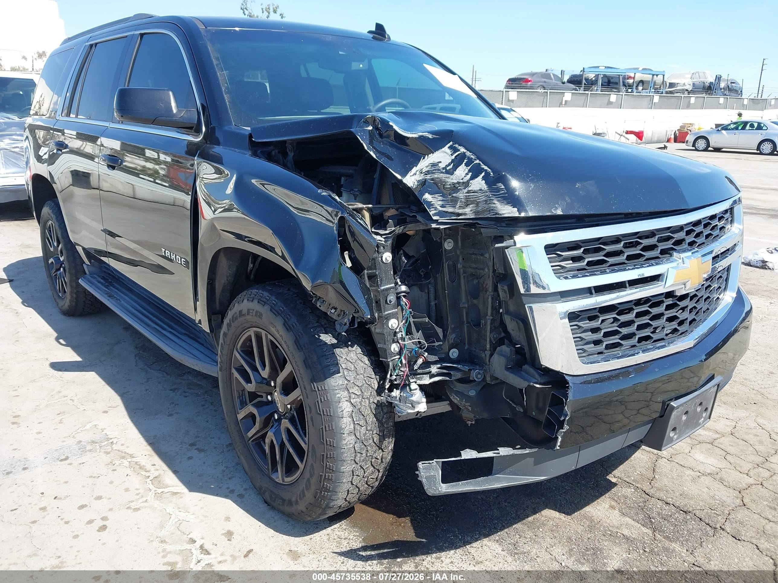 2016 Chevrolet Tahoe Lt Черный vin: 1GNSCBKC5GR338476