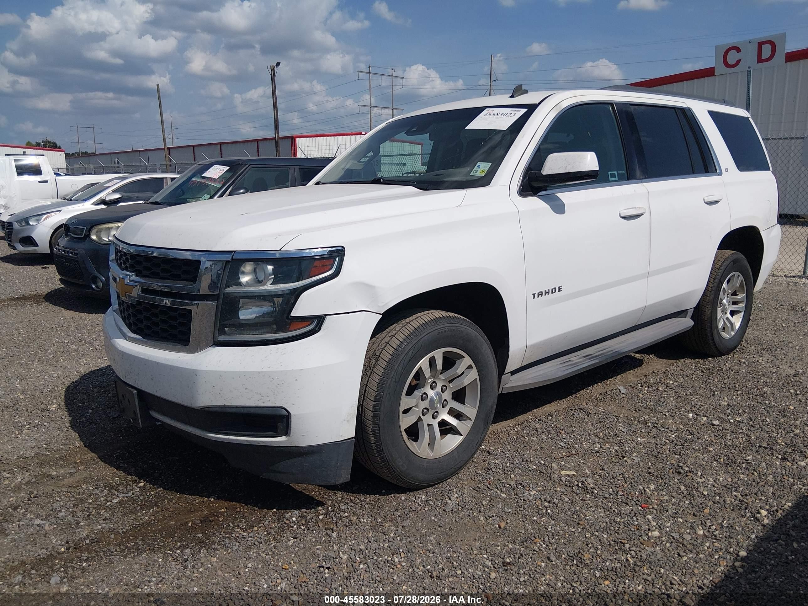 2015 Chevrolet Tahoe Lt White vin: 1GNSCBKC6FR149348