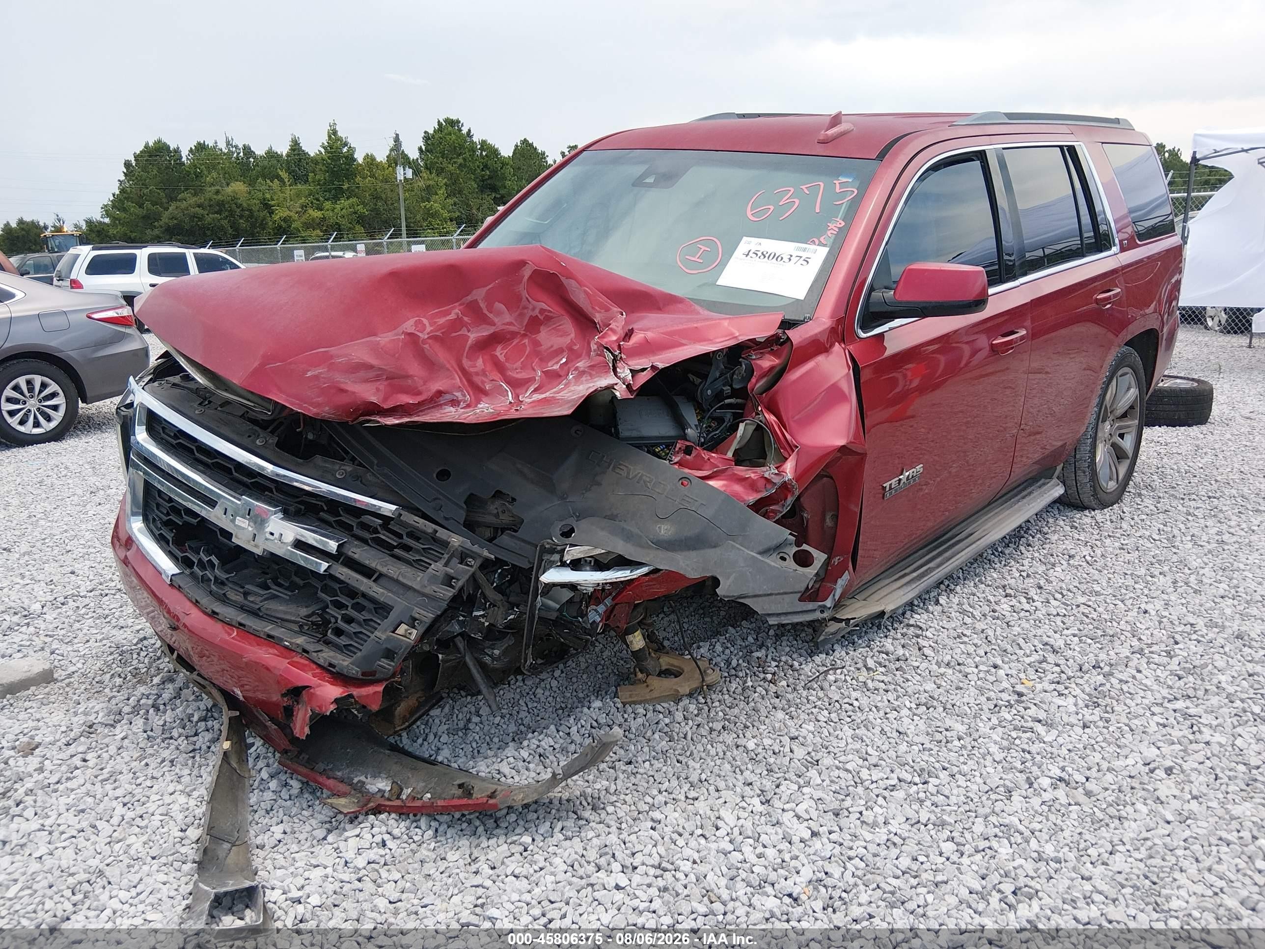 2015 Chevrolet Tahoe Lt Red vin: 1GNSCBKC7FR647784
