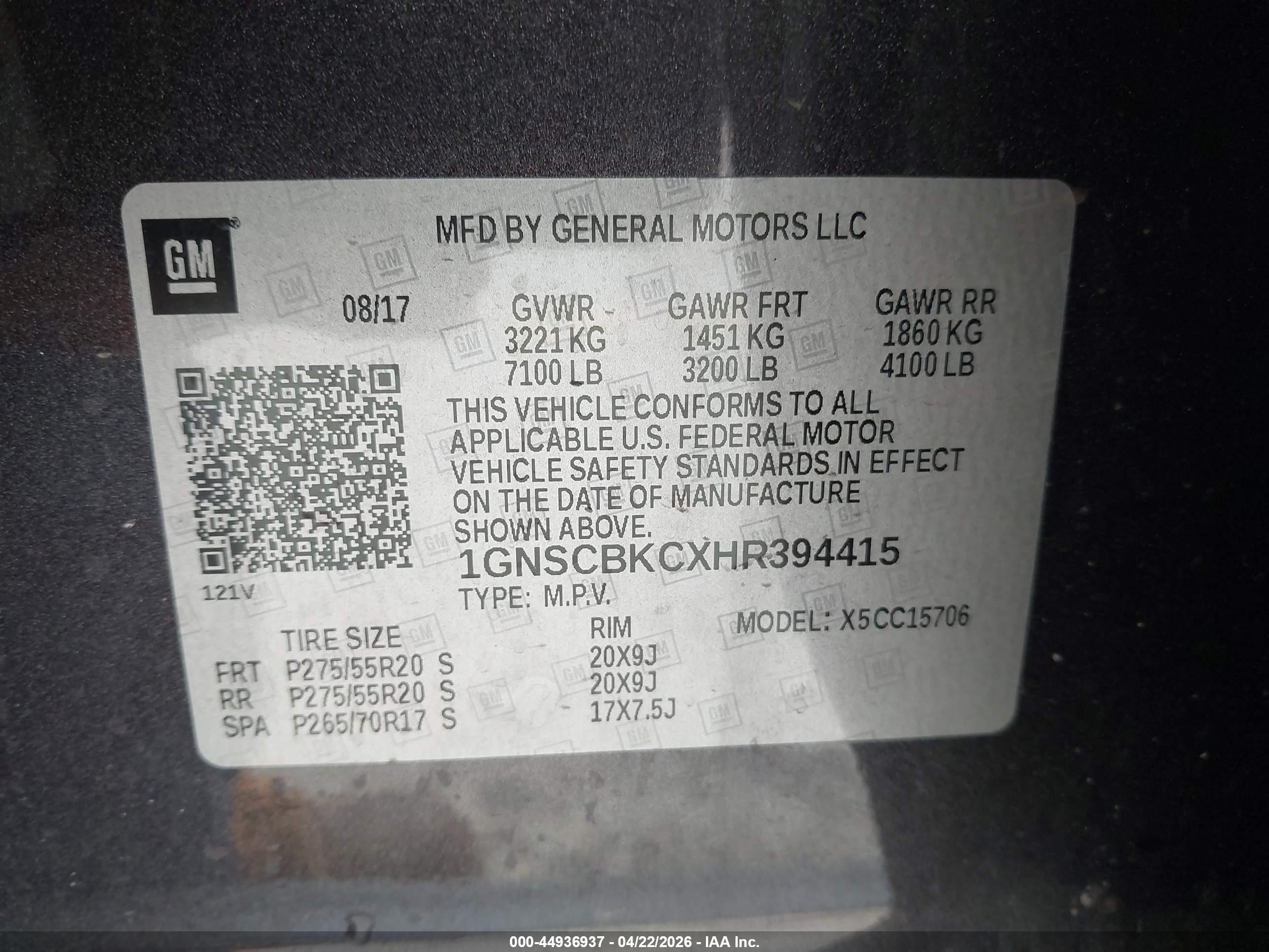 2017 Chevrolet Tahoe Lt Gray vin: 1GNSCBKCXHR394415