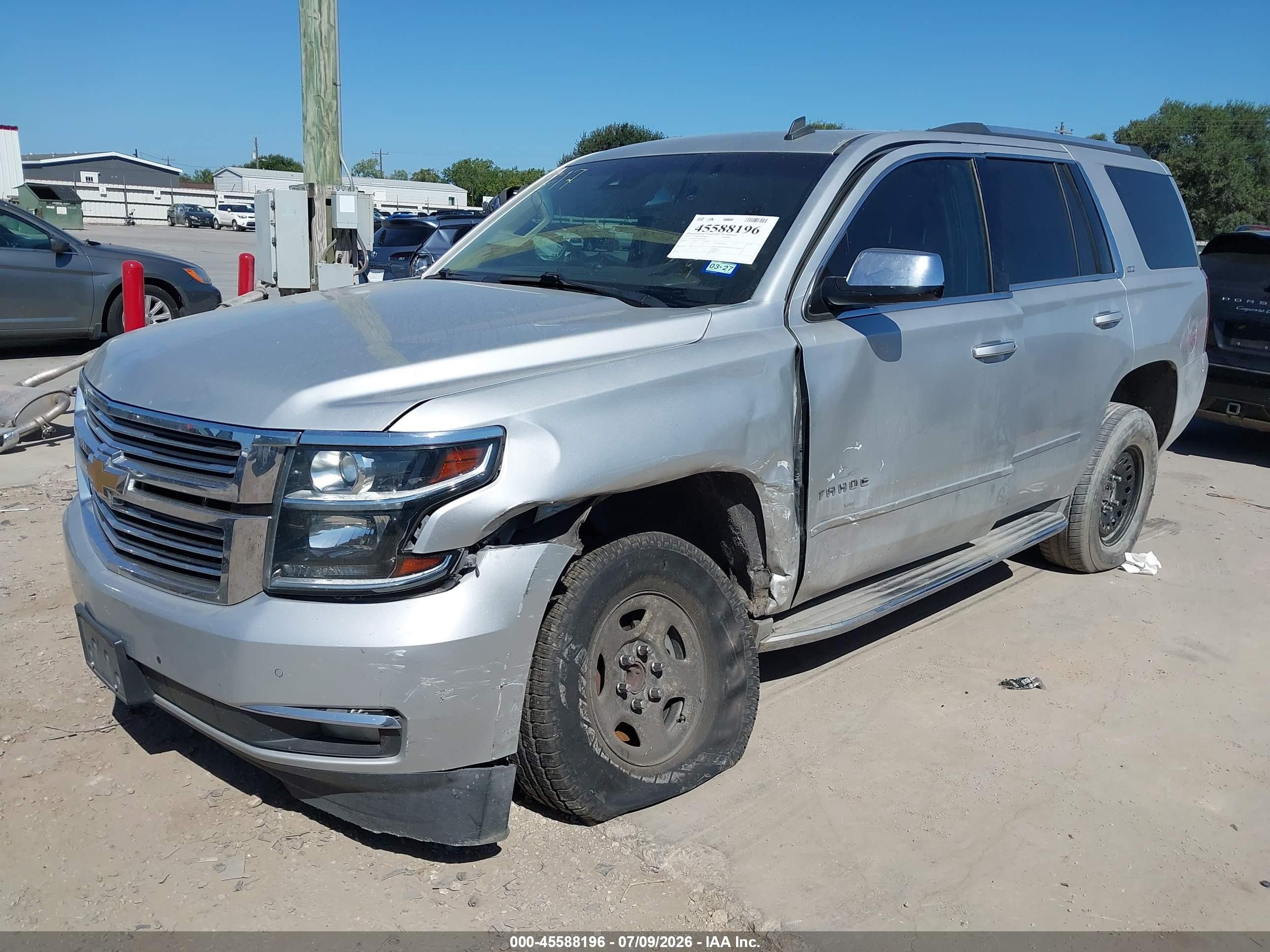 2015 Chevrolet Tahoe Ltz Silver vin: 1GNSCCKC2FR129426