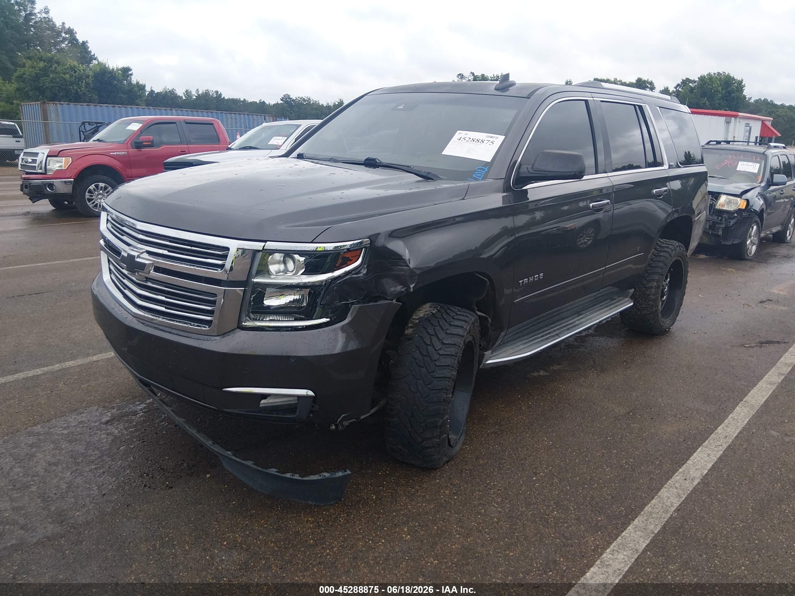 2015 Chevrolet Tahoe Ltz Gray vin: 1GNSCCKC2FR548795