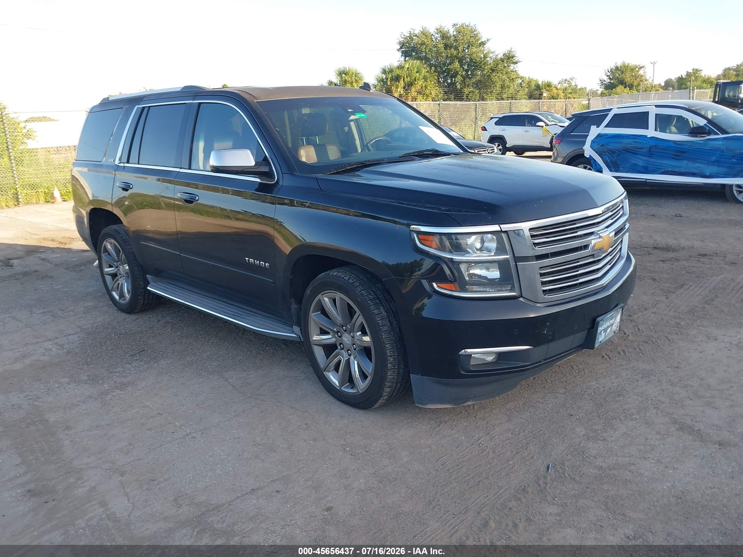 2015 Chevrolet Tahoe Ltz Black vin: 1GNSCCKC5FR271902