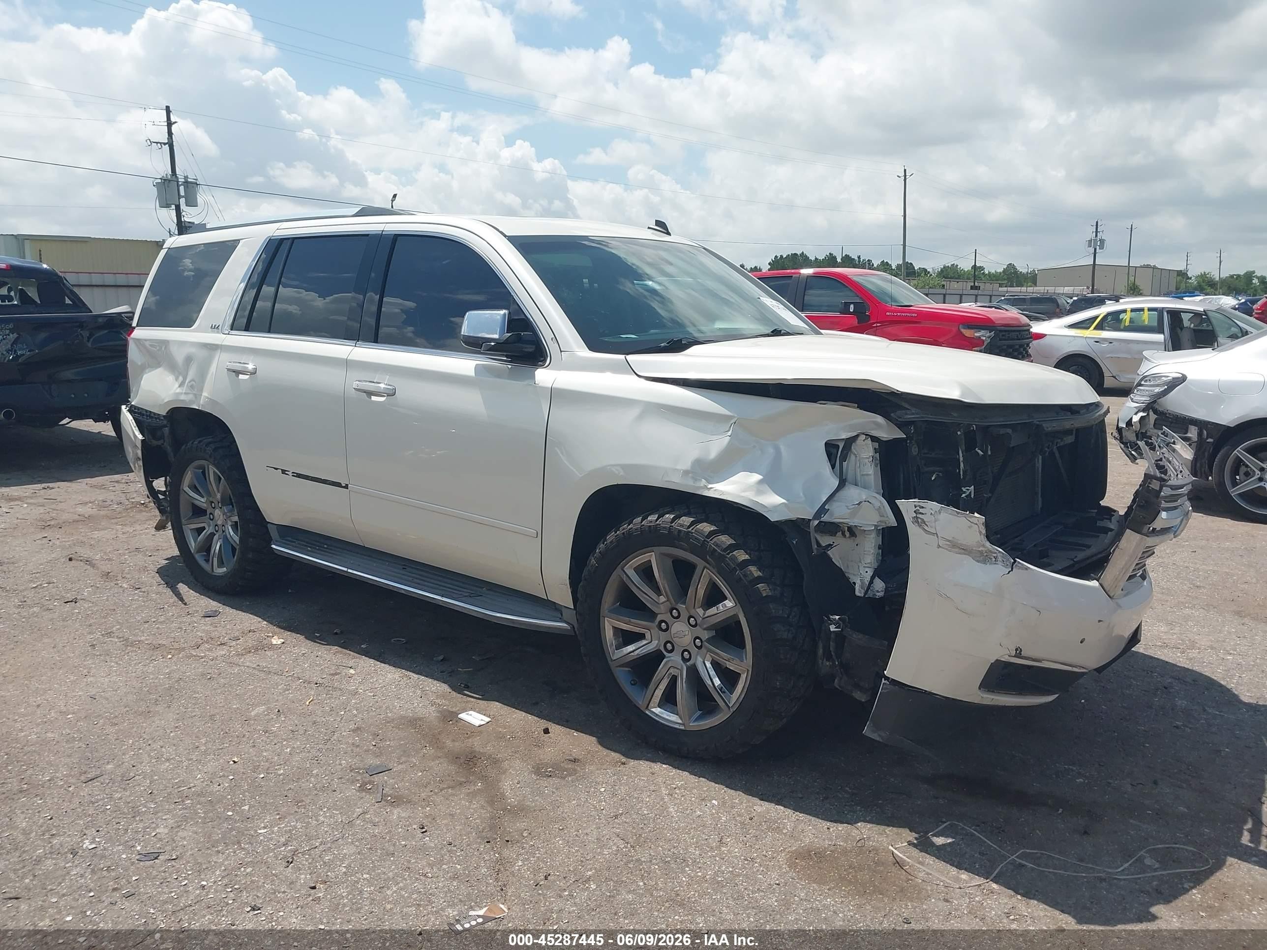 2015 Chevrolet Tahoe Ltz White vin: 1GNSCCKC6FR212700