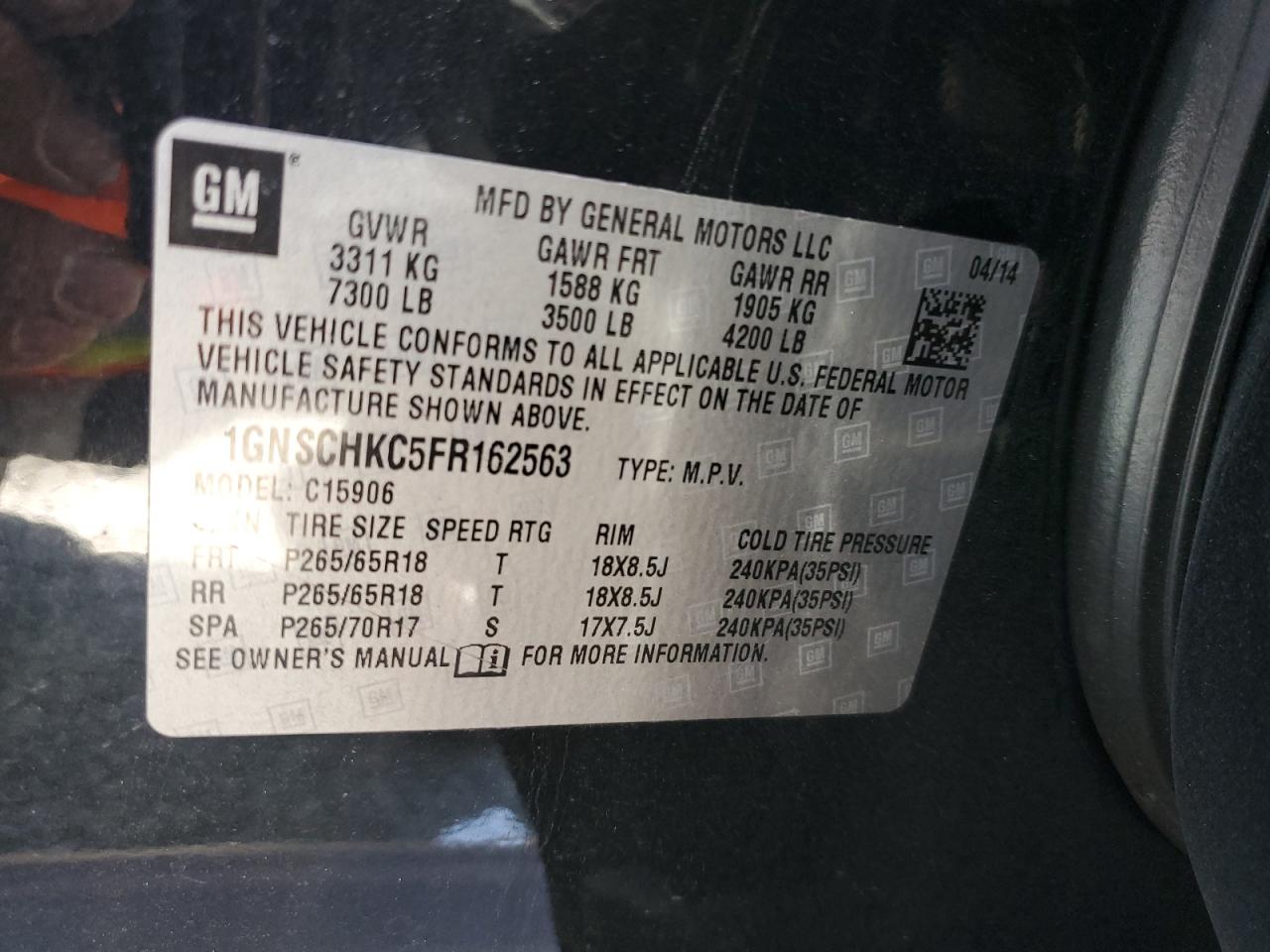 2015 Chevrolet Suburban C1500 Ls Black vin: 1GNSCHKC5FR162563