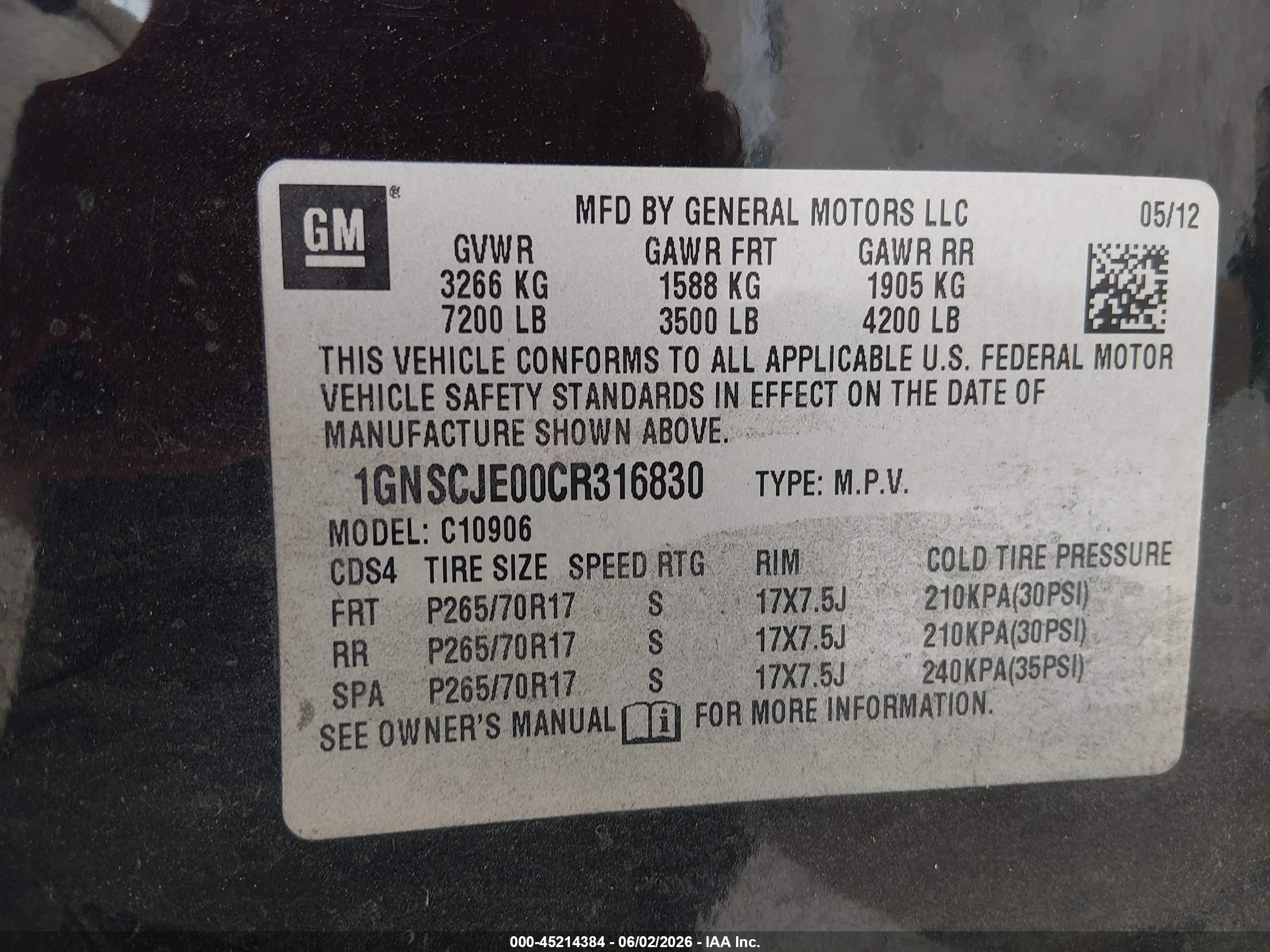2012 Chevrolet Suburban 1500 Lt Черный vin: 1GNSCJE00CR316830