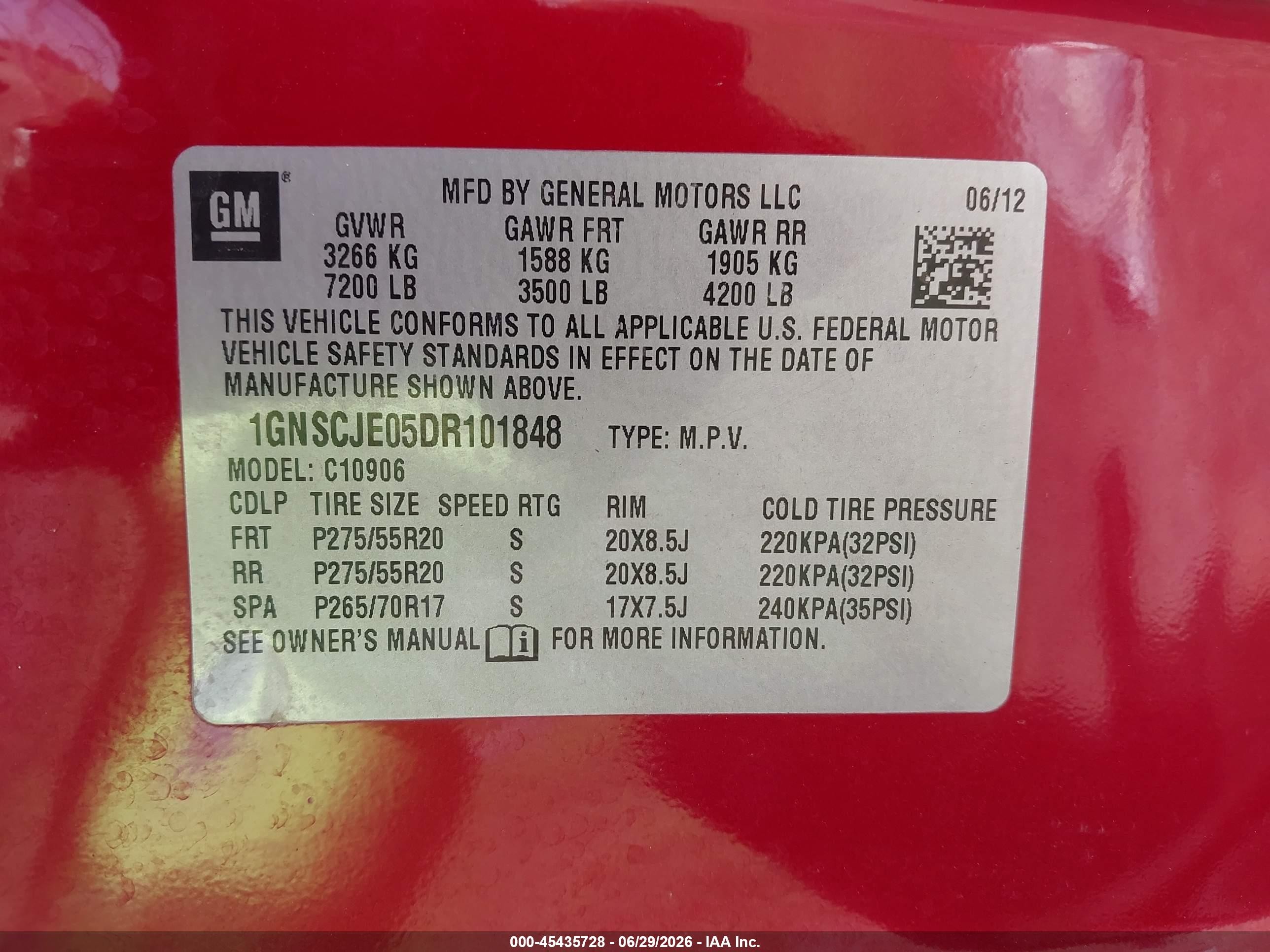 2013 Chevrolet Suburban Lt Red vin: 1GNSCJE05DR101848