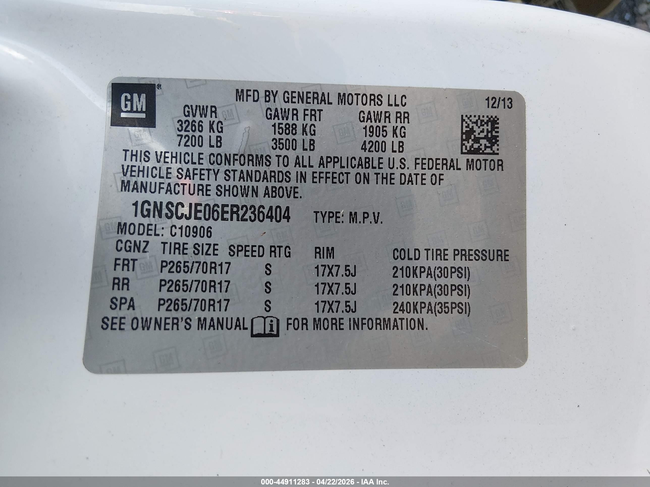 2014 Chevrolet Suburban 1500 Lt White vin: 1GNSCJE06ER236404
