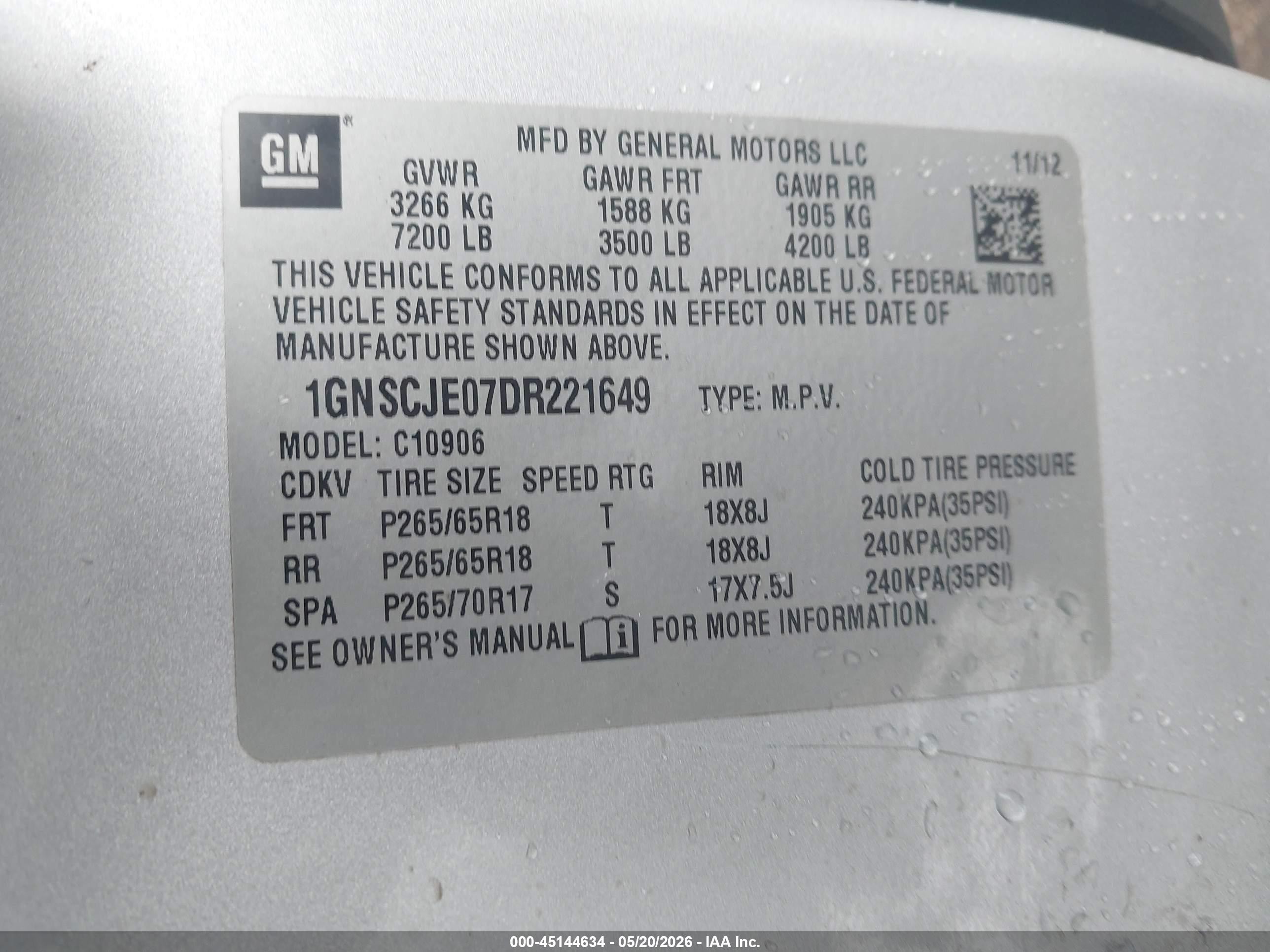 2013 Chevrolet Suburban 1500 Lt Gray vin: 1GNSCJE07DR221649