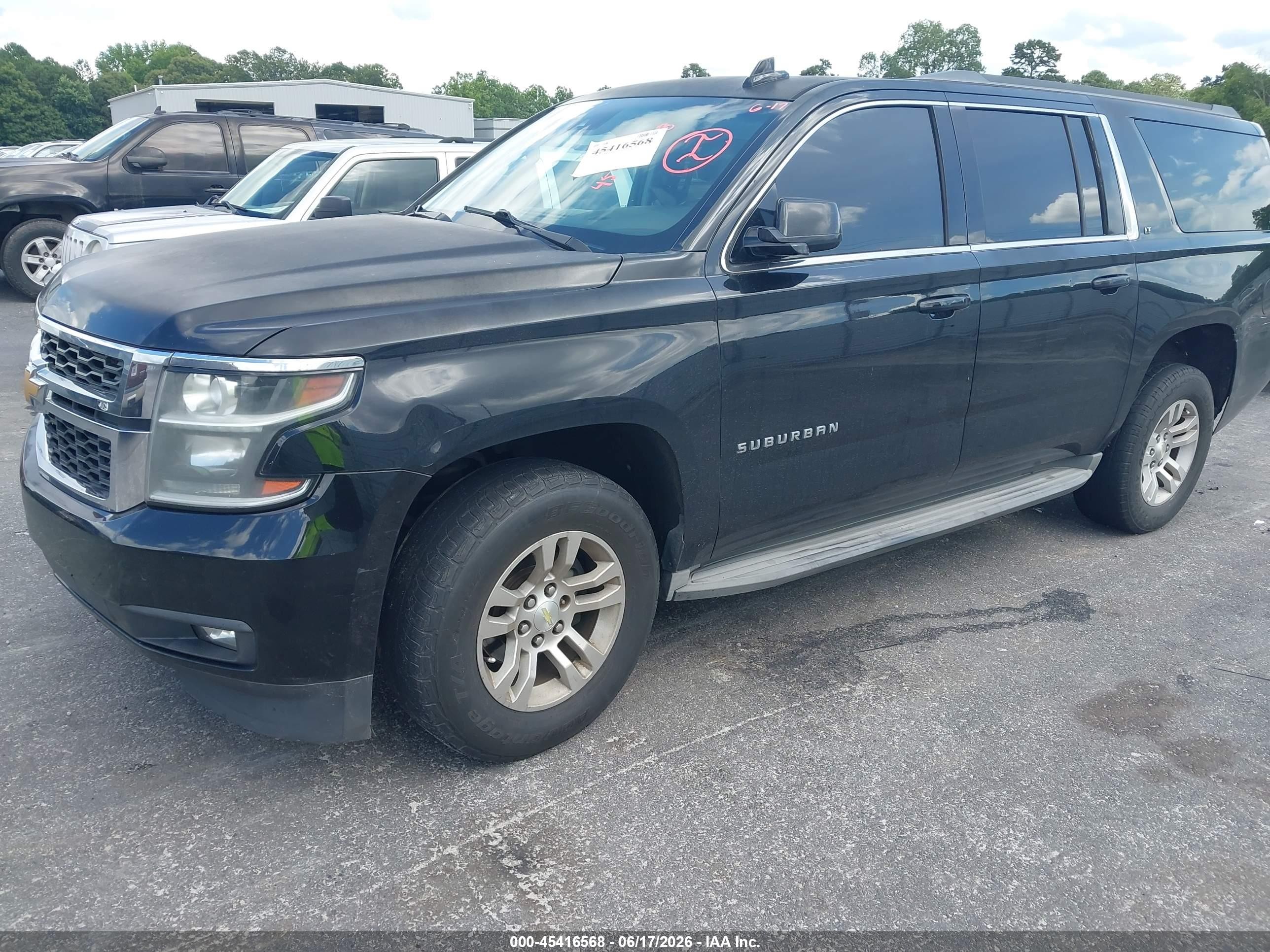 2015 Chevrolet Suburban 1500 Lt Black vin: 1GNSCJKC8FR507916