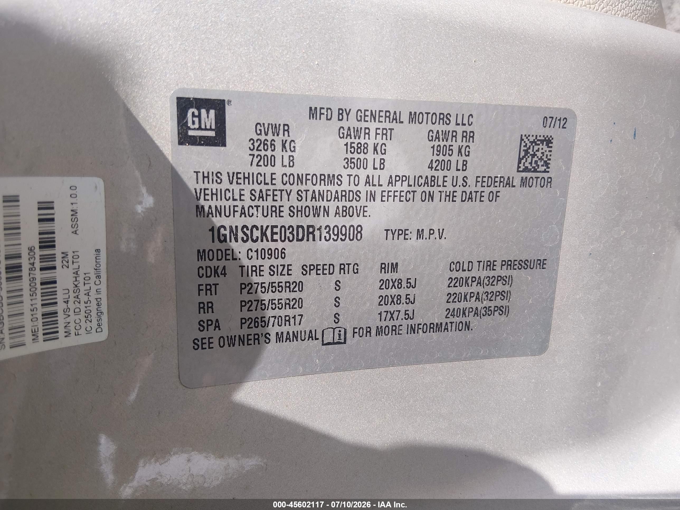2013 Chevrolet Suburban Ltz Beige vin: 1GNSCKE03DR139908