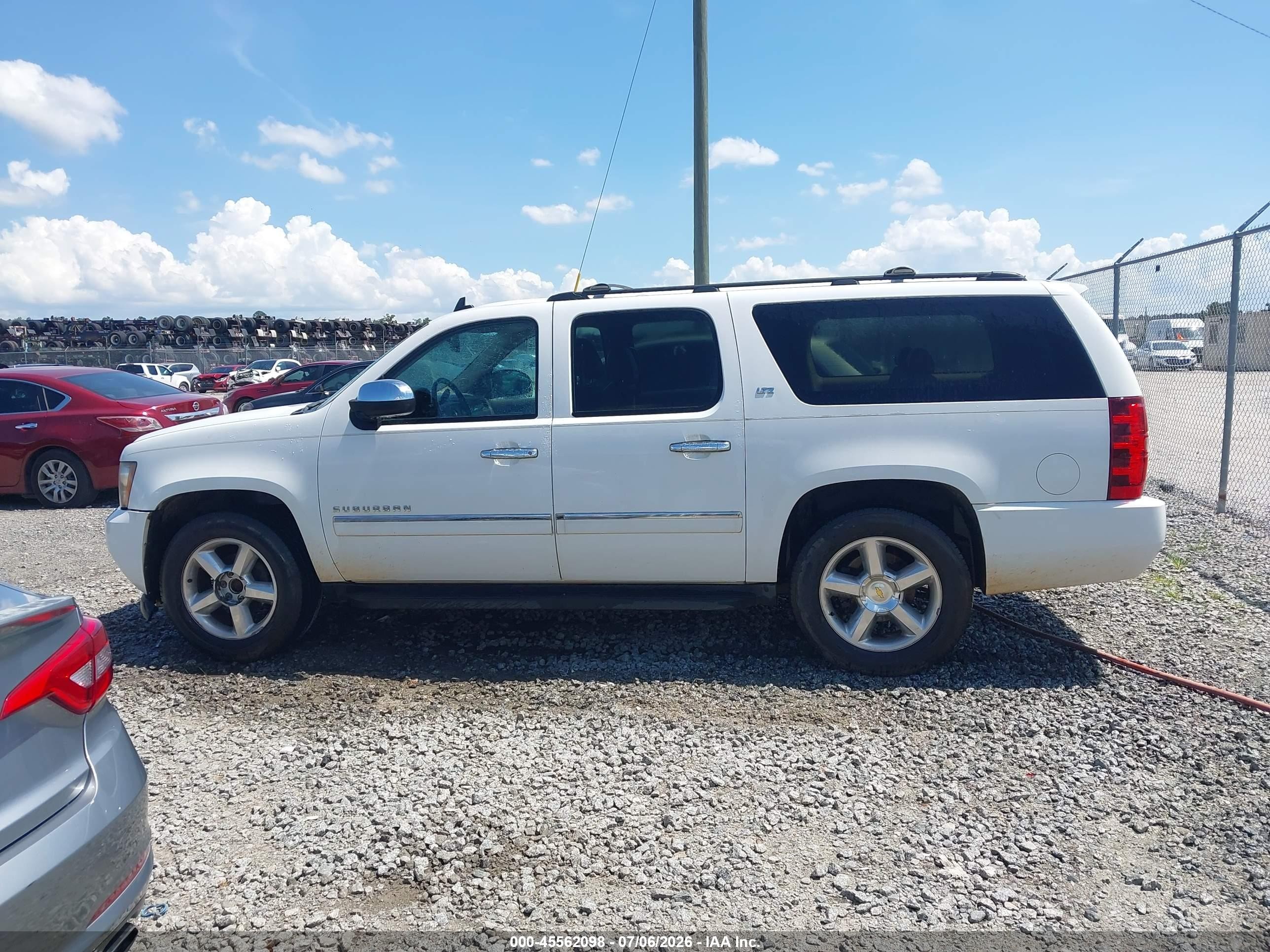 2012 Chevrolet Suburban 1500 Ltz White vin: 1GNSCKE09CR243575